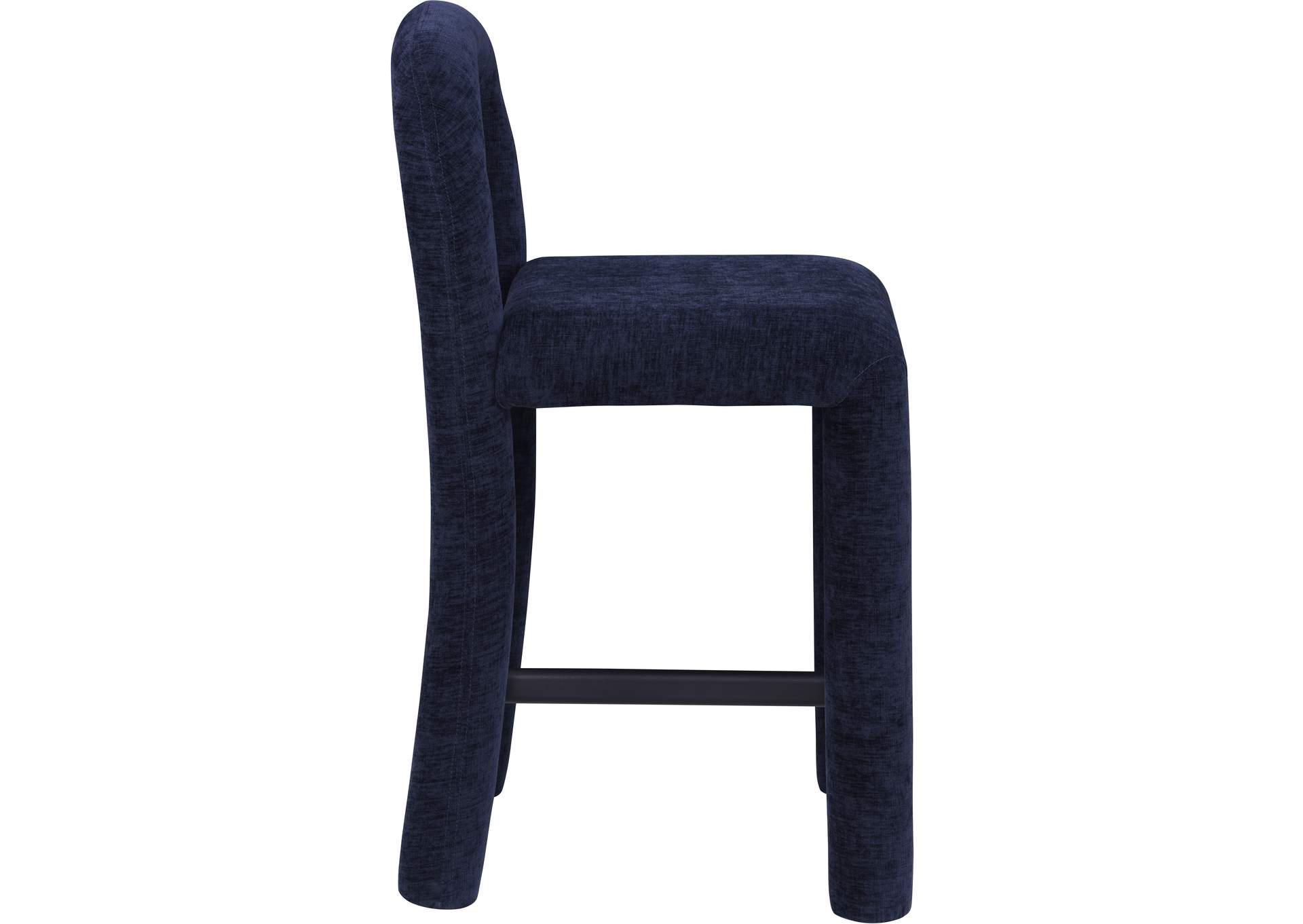 Amari Navy Chenille Fabric Stool image 5