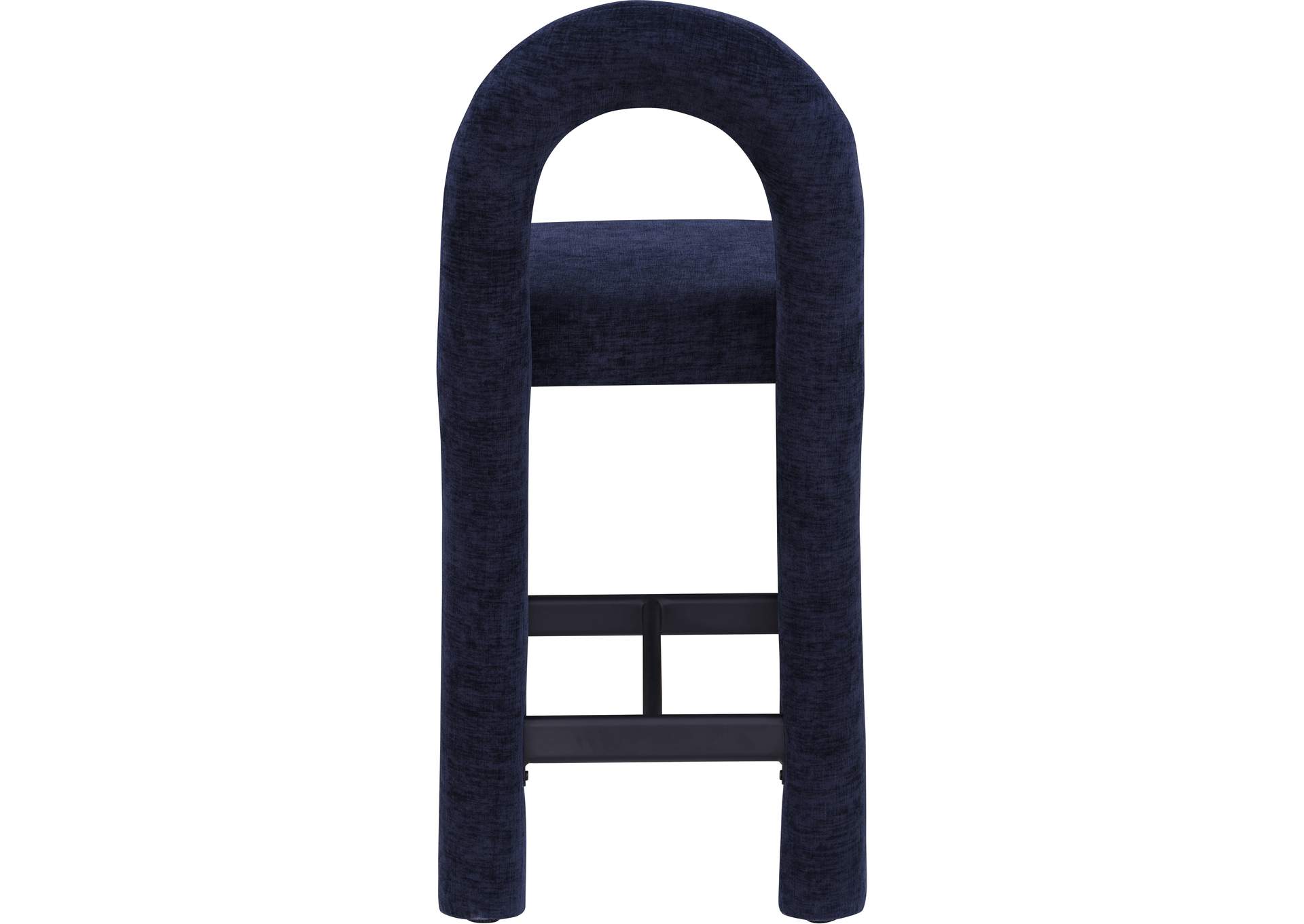 Amari Navy Chenille Fabric Stool image 6