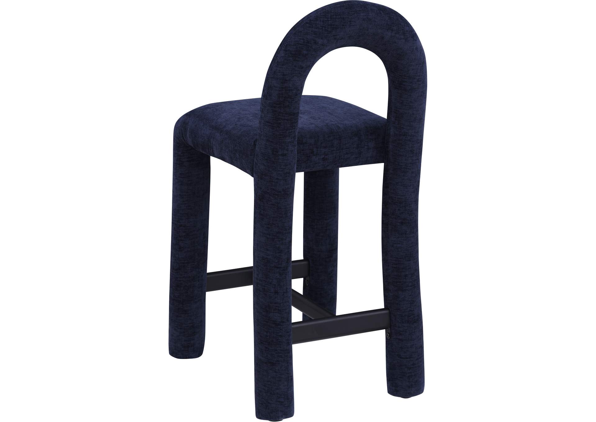 Amari Navy Chenille Fabric Stool image 7