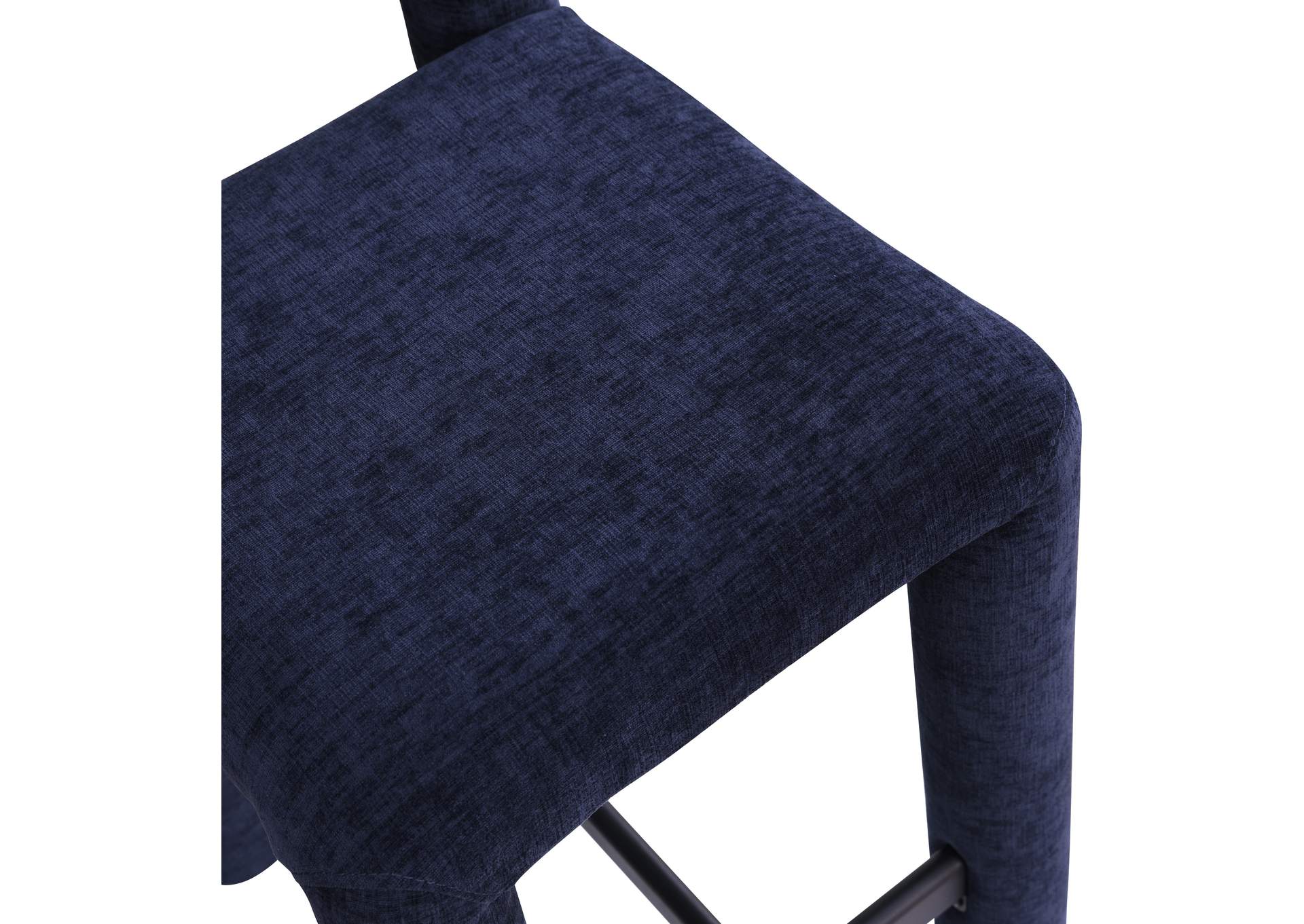 Amari Navy Chenille Fabric Stool image 8