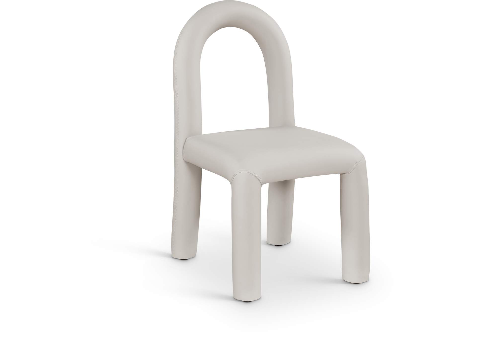 Amari Taupe Vegan Leather Dining Chair