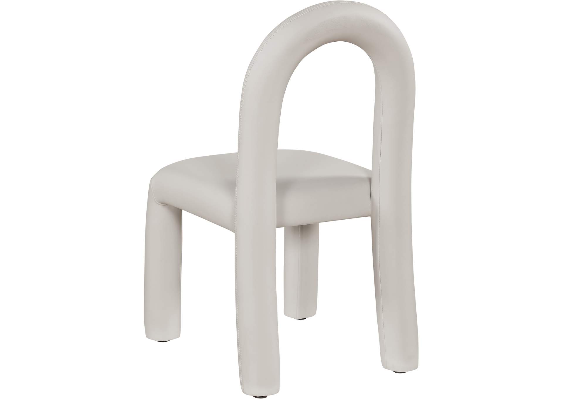 Amari Taupe Vegan Leather Dining Chair
