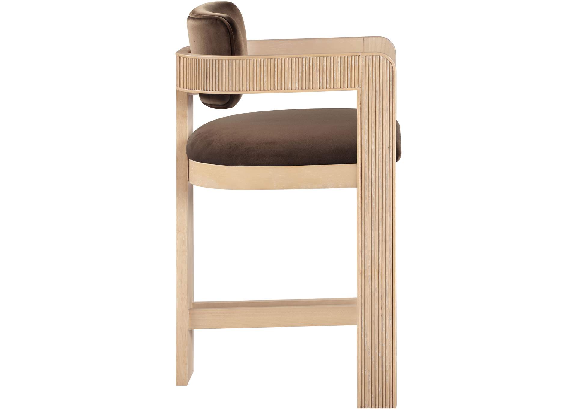 Sacha Brown Velvet Stool