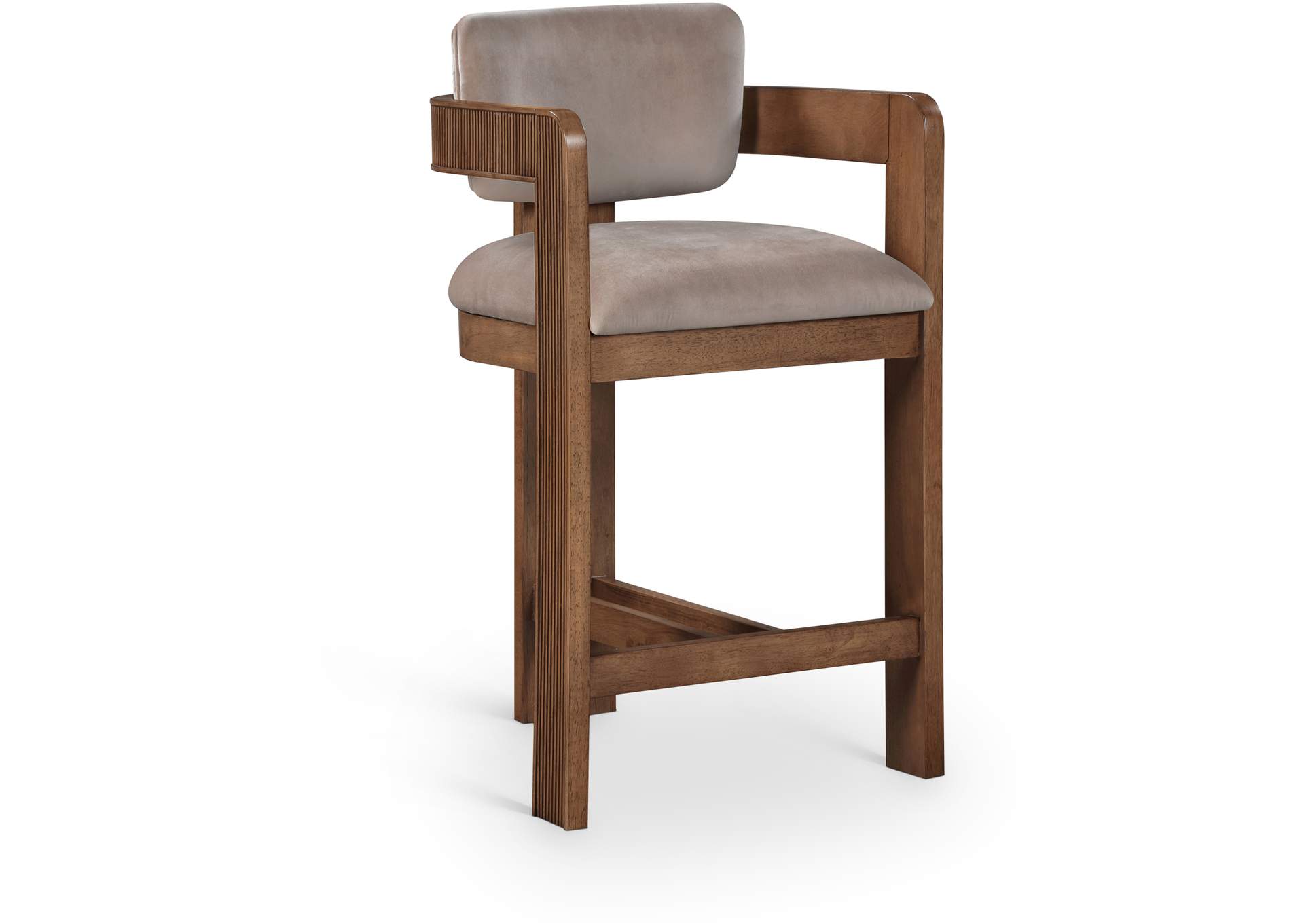 Sacha Taupe Velvet Stool