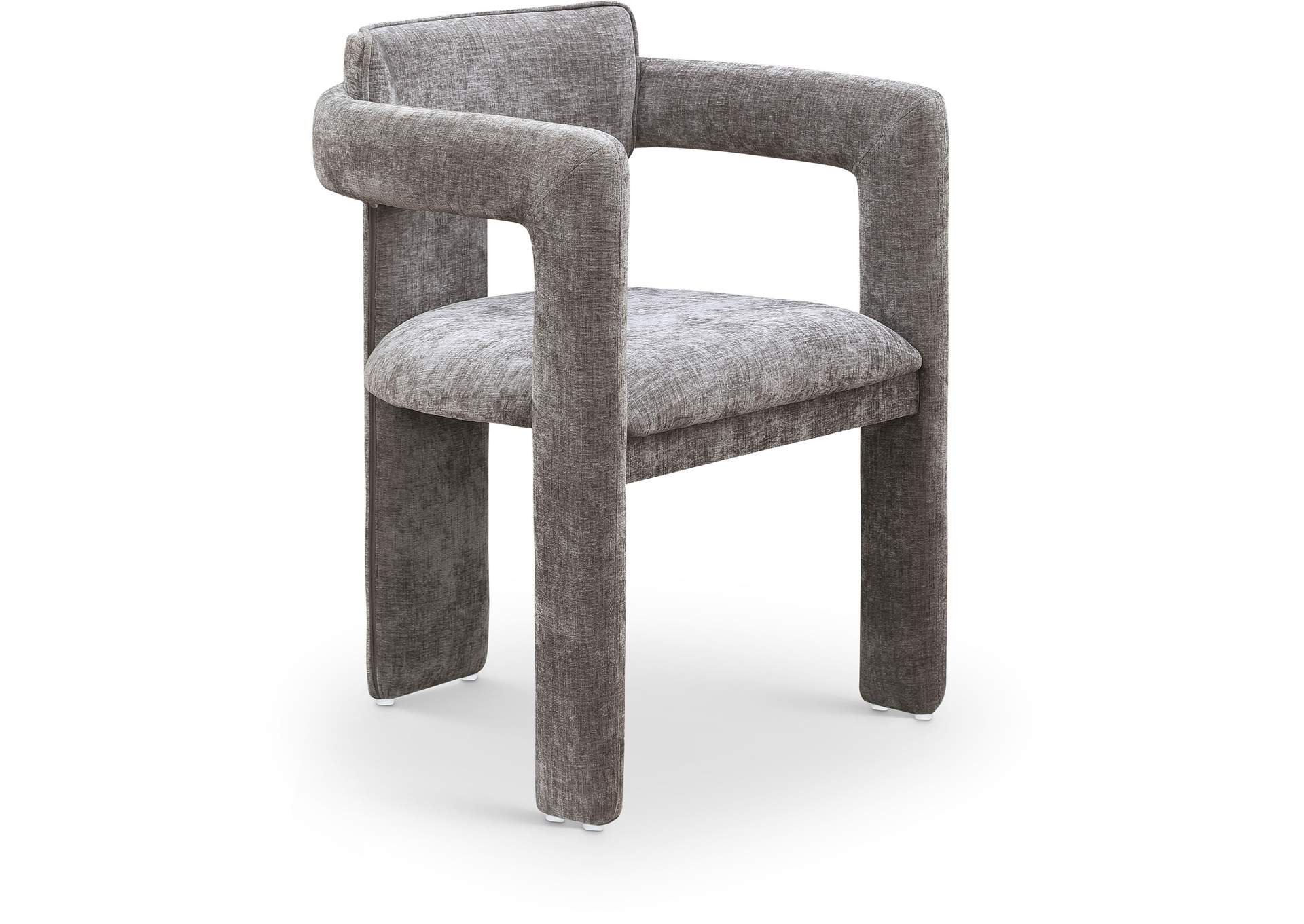 Brenda Grey Chenille Fabric Dining Chair