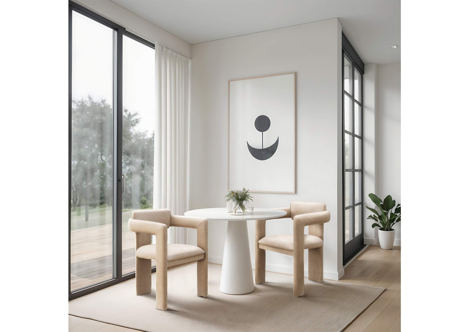 Brenda Tan Vegan Leather Dining Chair