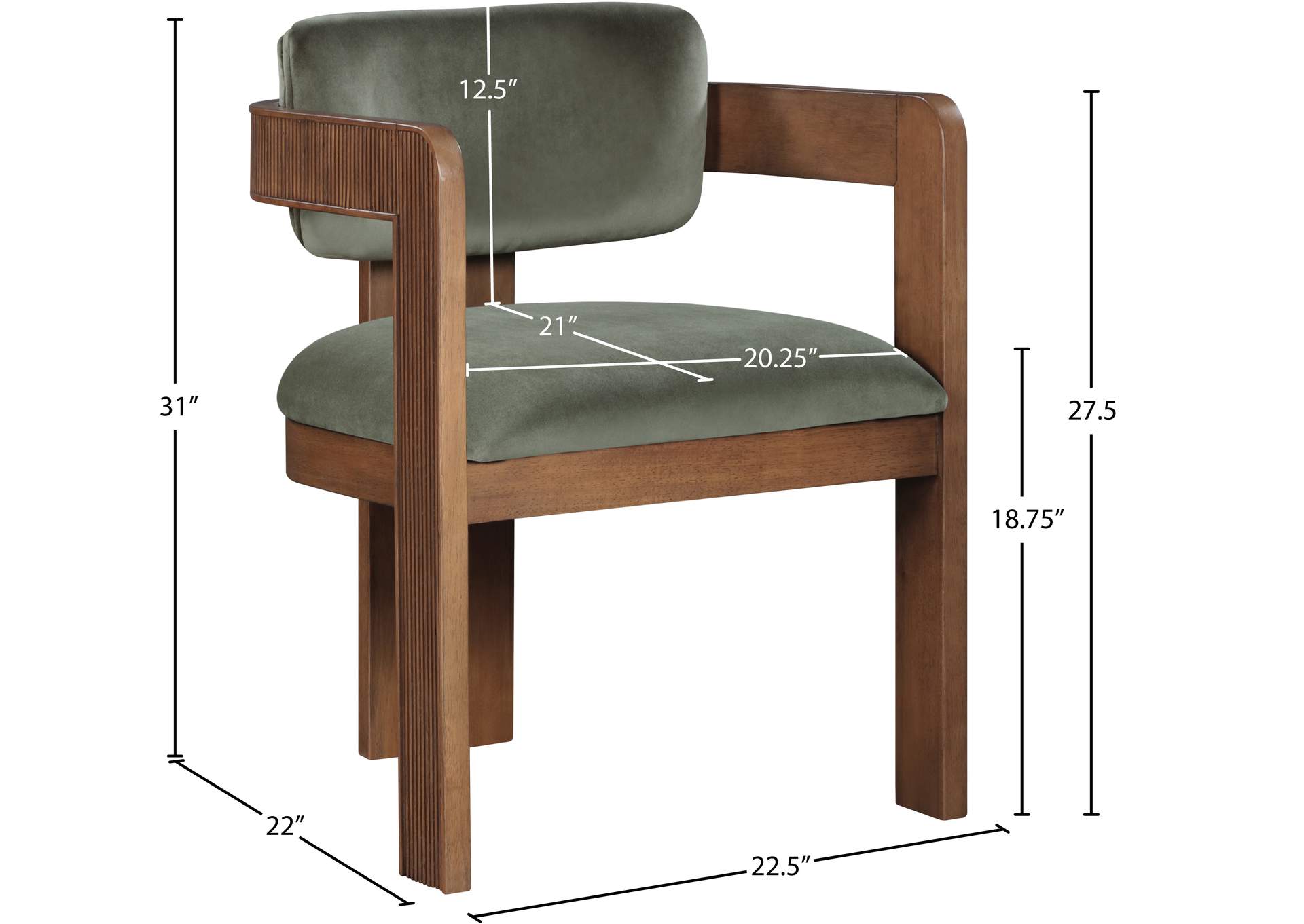 Sacha Green Velvet Dining Chair