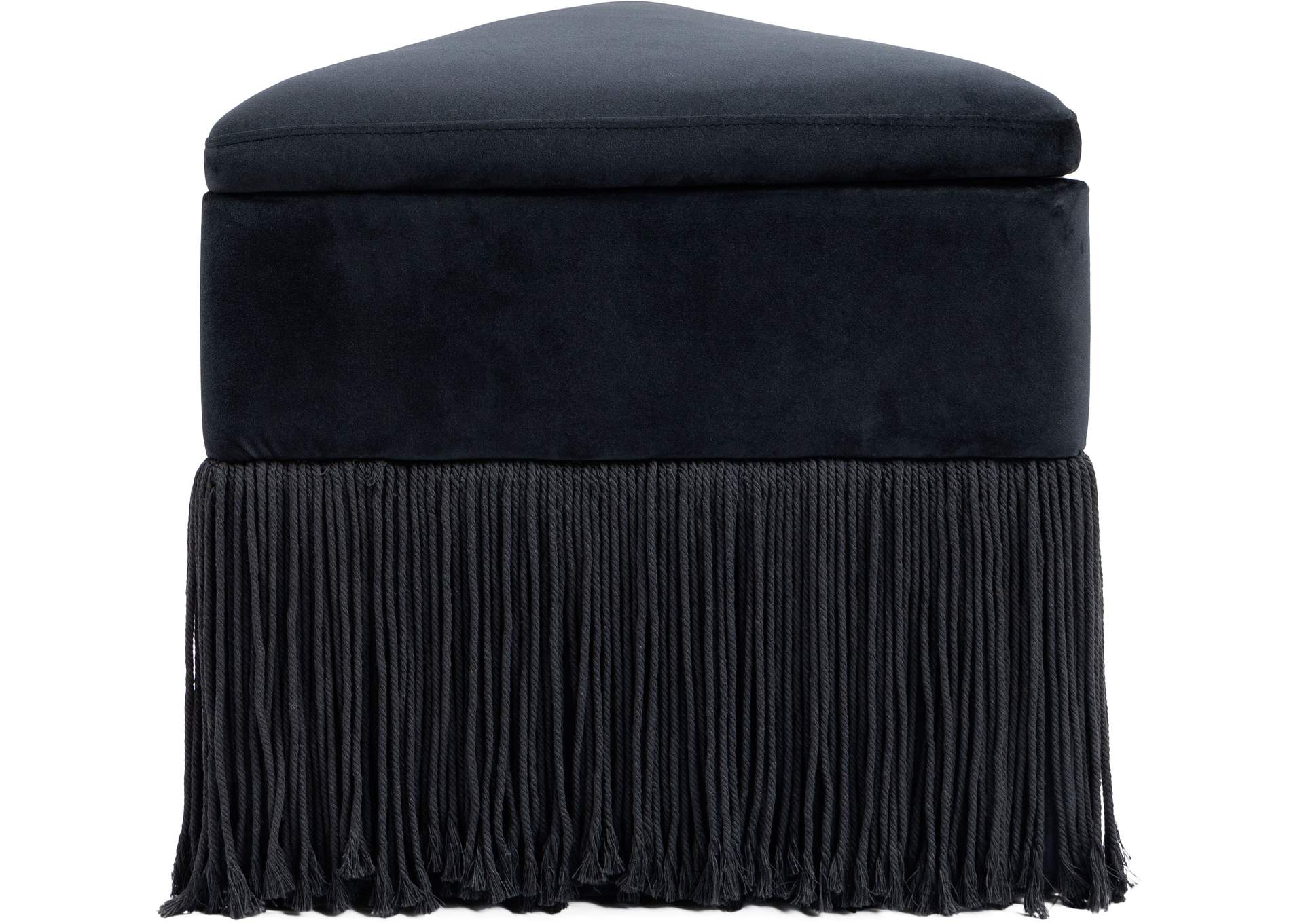 Trivoli Black Velvet Ottoman - Stool