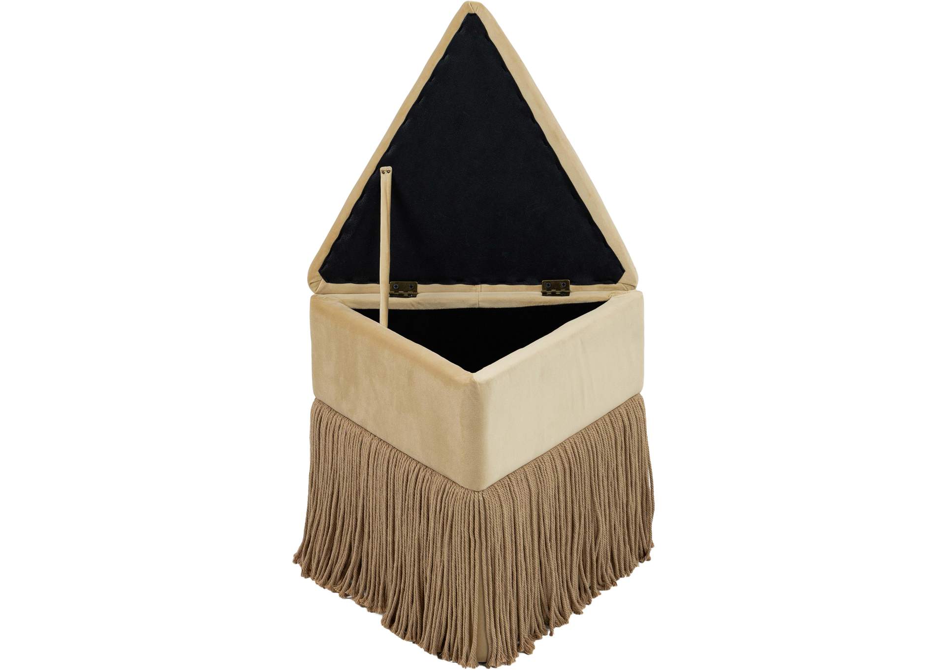Trivoli Camel Velvet Ottoman - Stool