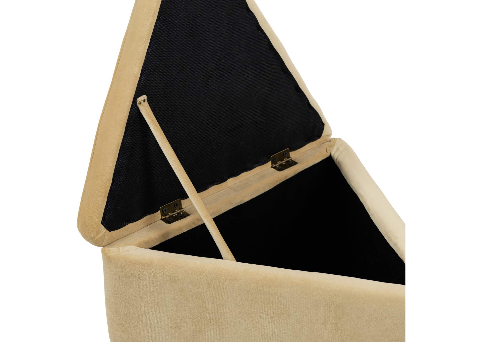 Trivoli Camel Velvet Ottoman - Stool
