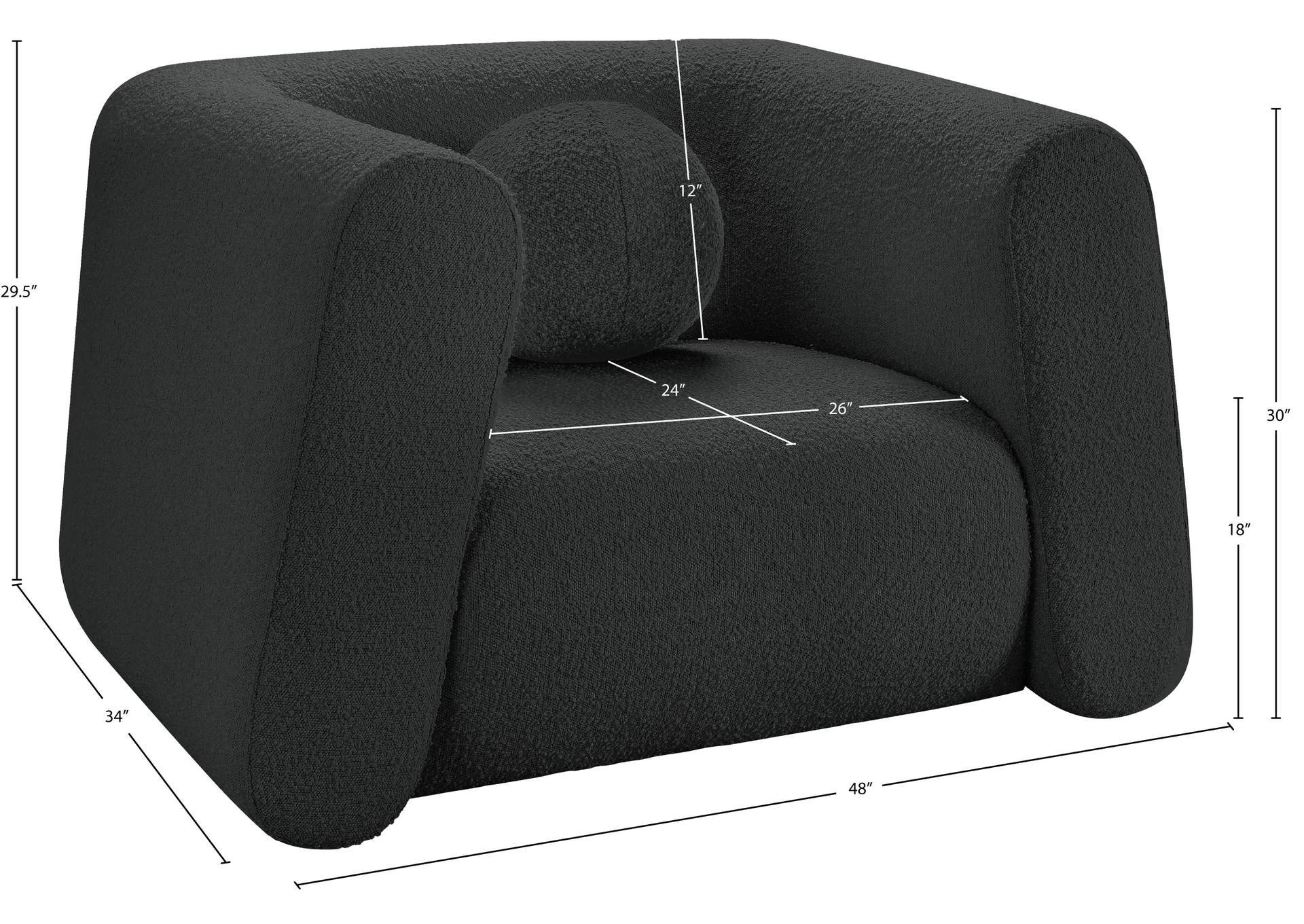 Abbington Black Boucle Fabric Chair