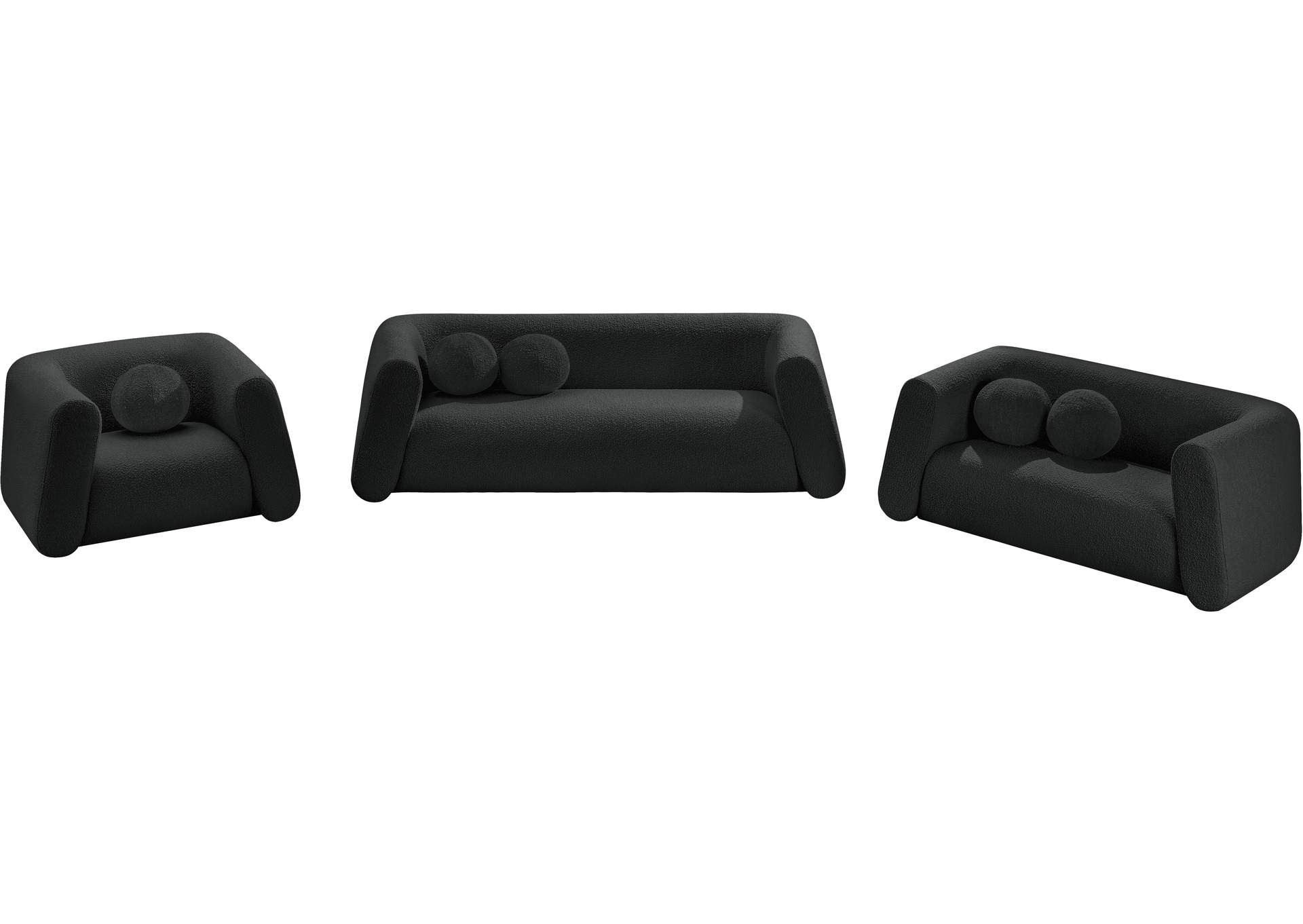 Abbington Black Boucle Fabric Sofa