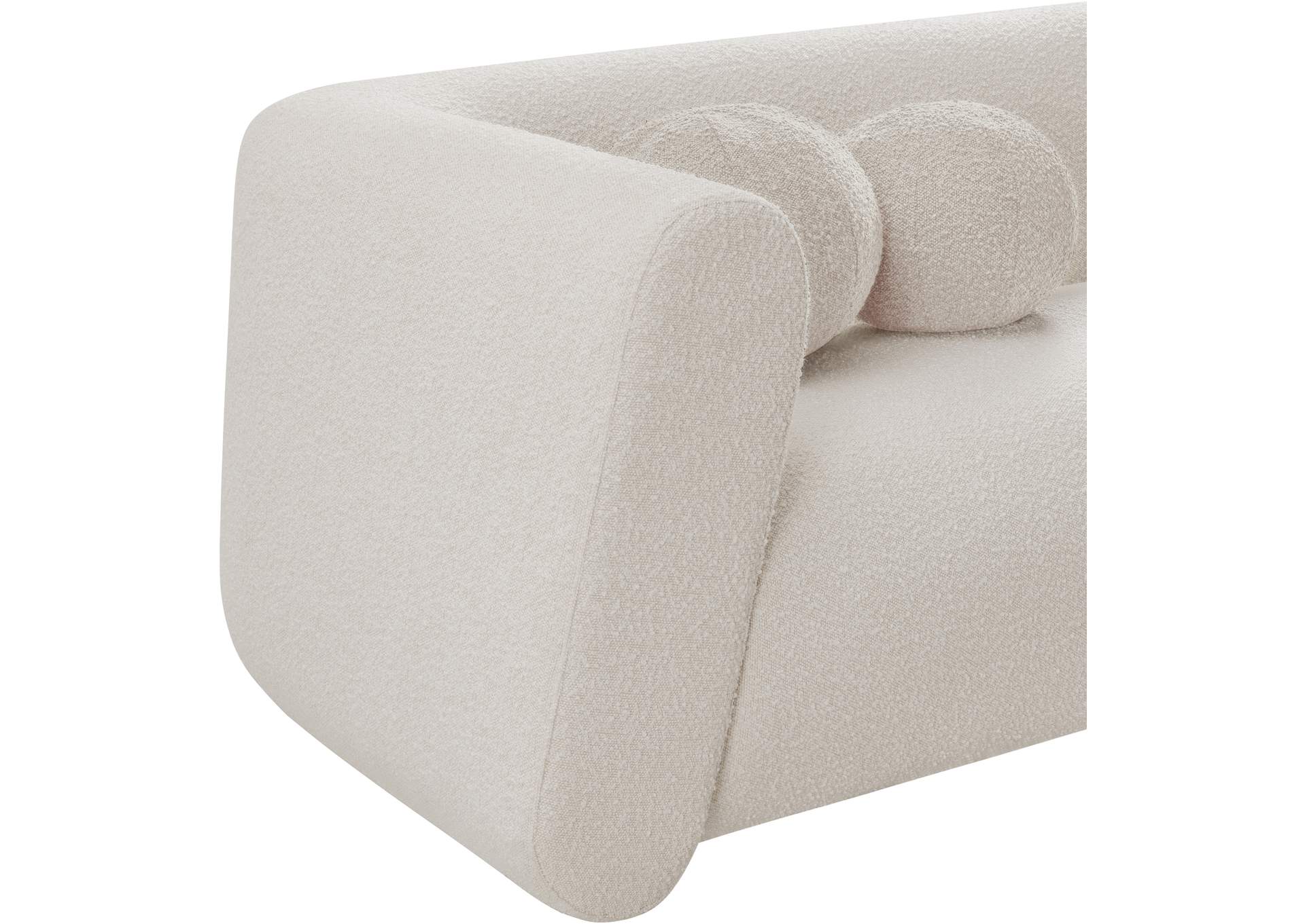 Abbington Cream Boucle Fabric Loveseat