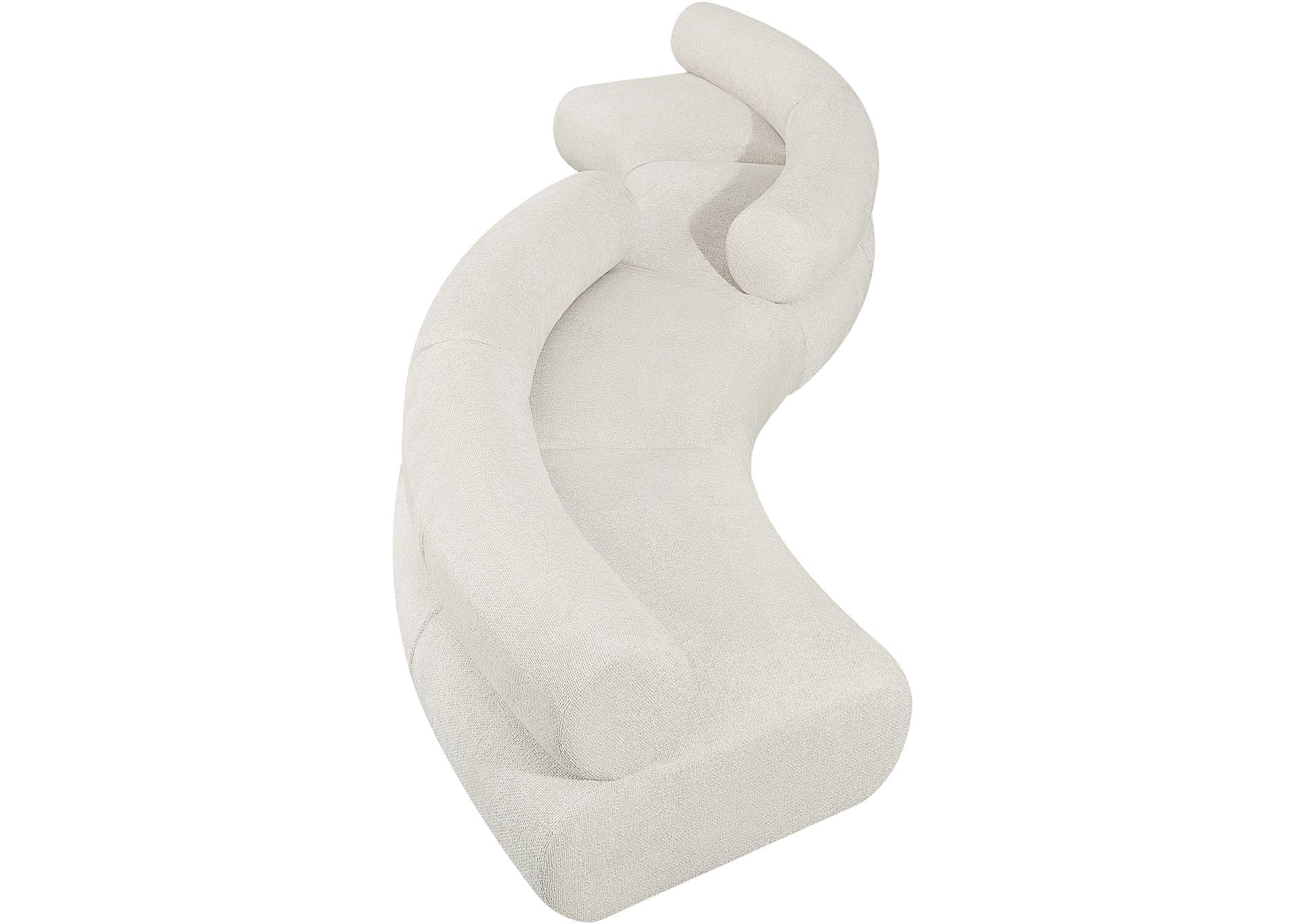 Bale Cream Chenille Fabric Modular Sofa