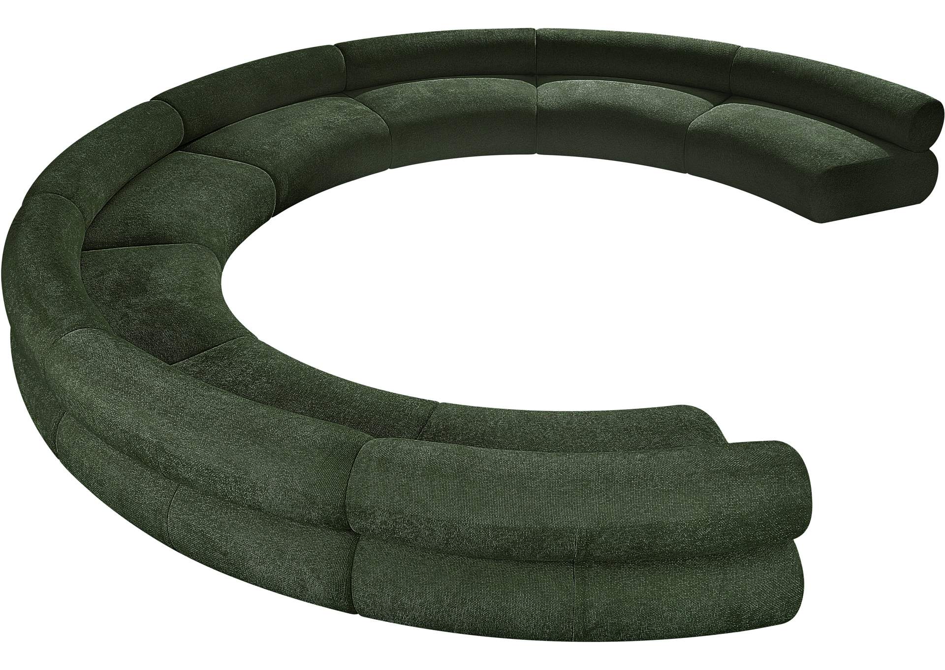 Bale Green Chenille Fabric Modular Sofa