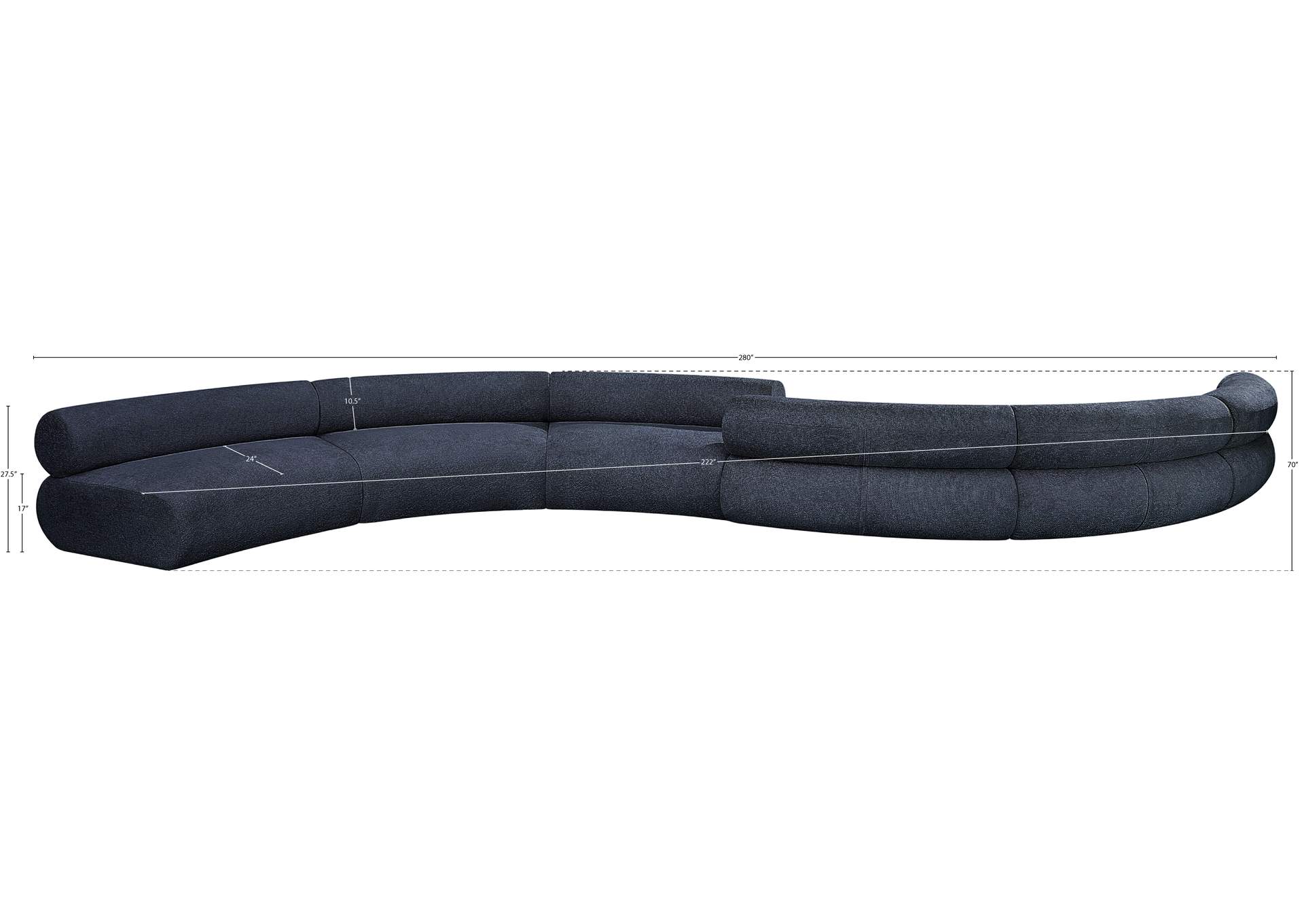 Bale Navy Chenille Fabric Modular Sofa