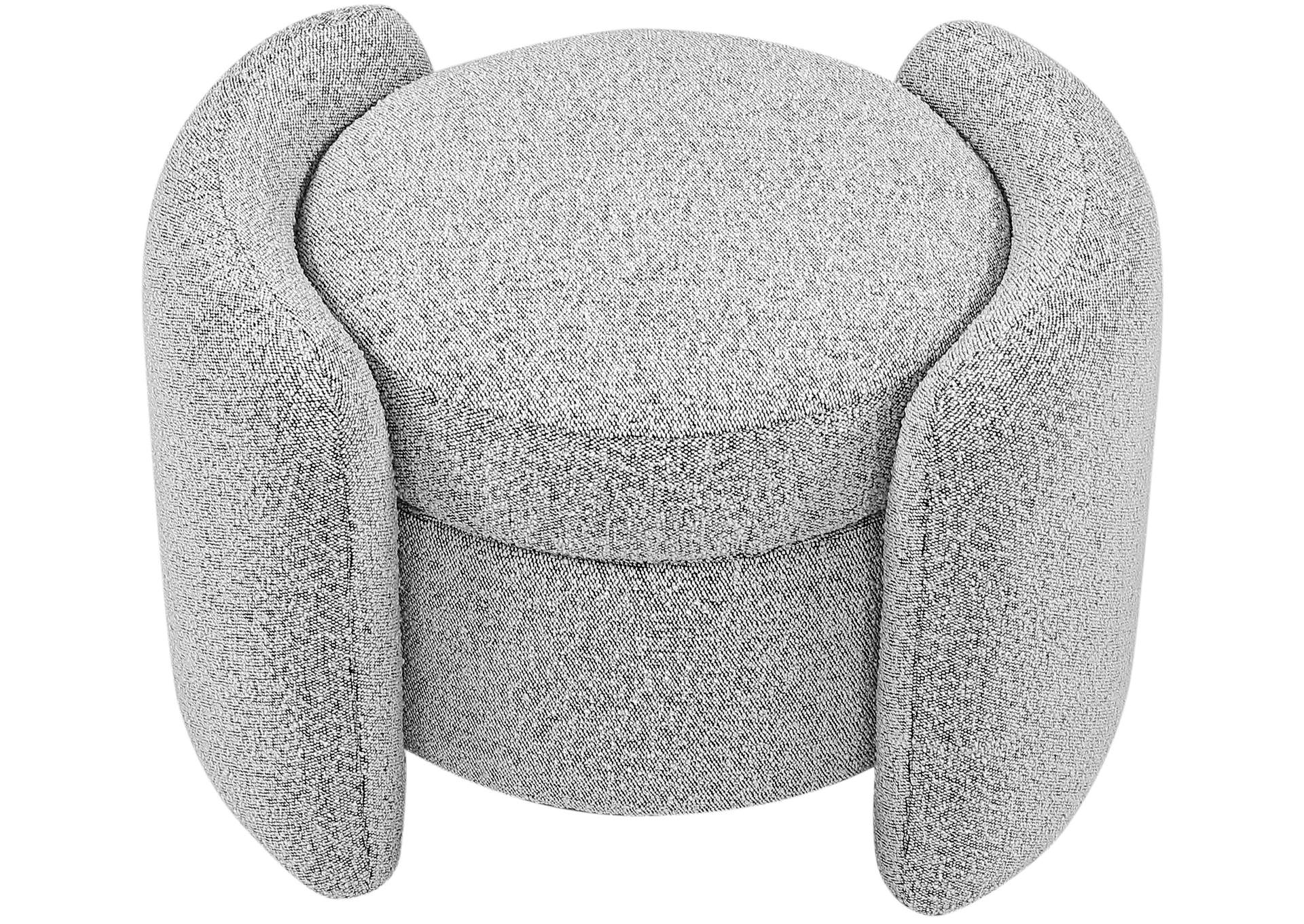 Horizon Grey Boucle Fabric Ottoman