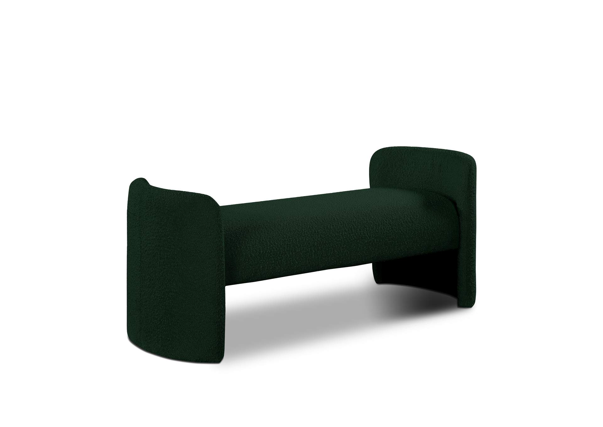 Peyton Green Boucle Fabric Bench