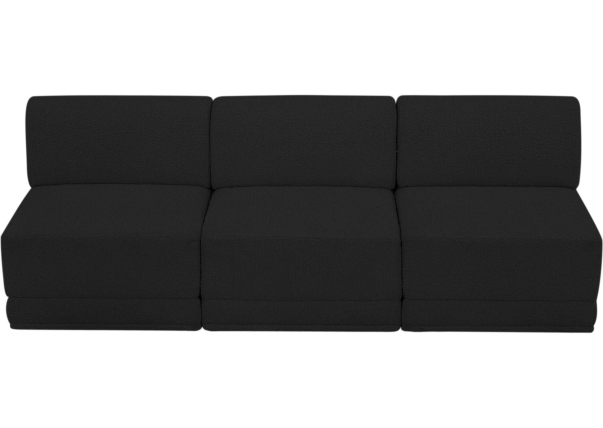 Ollie Black Boucle Fabric Modular Sofa