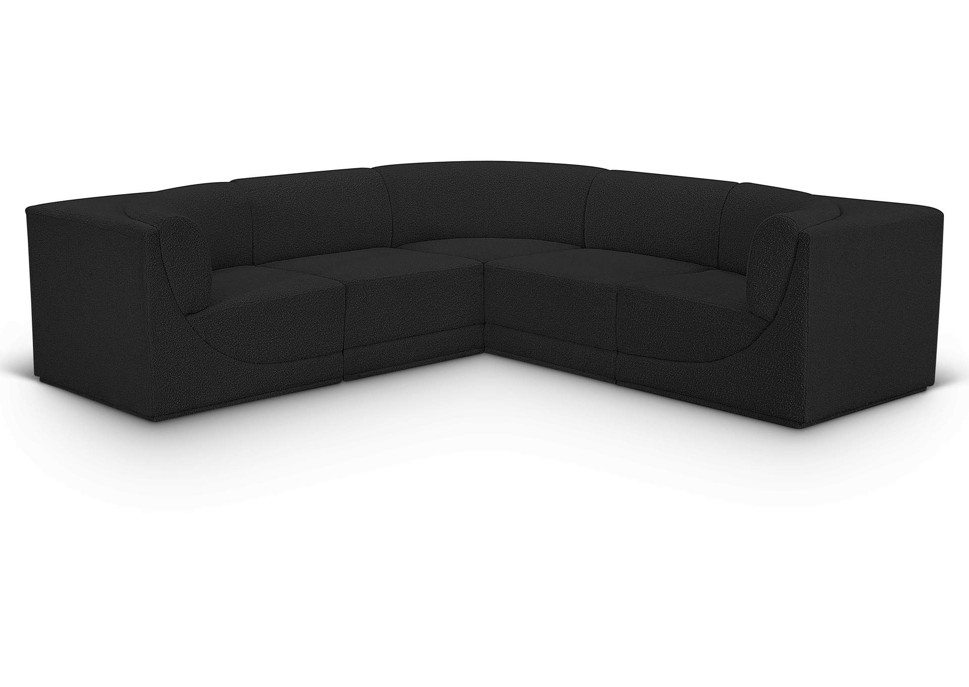 Ollie Black Boucle Fabric Modular Sectional