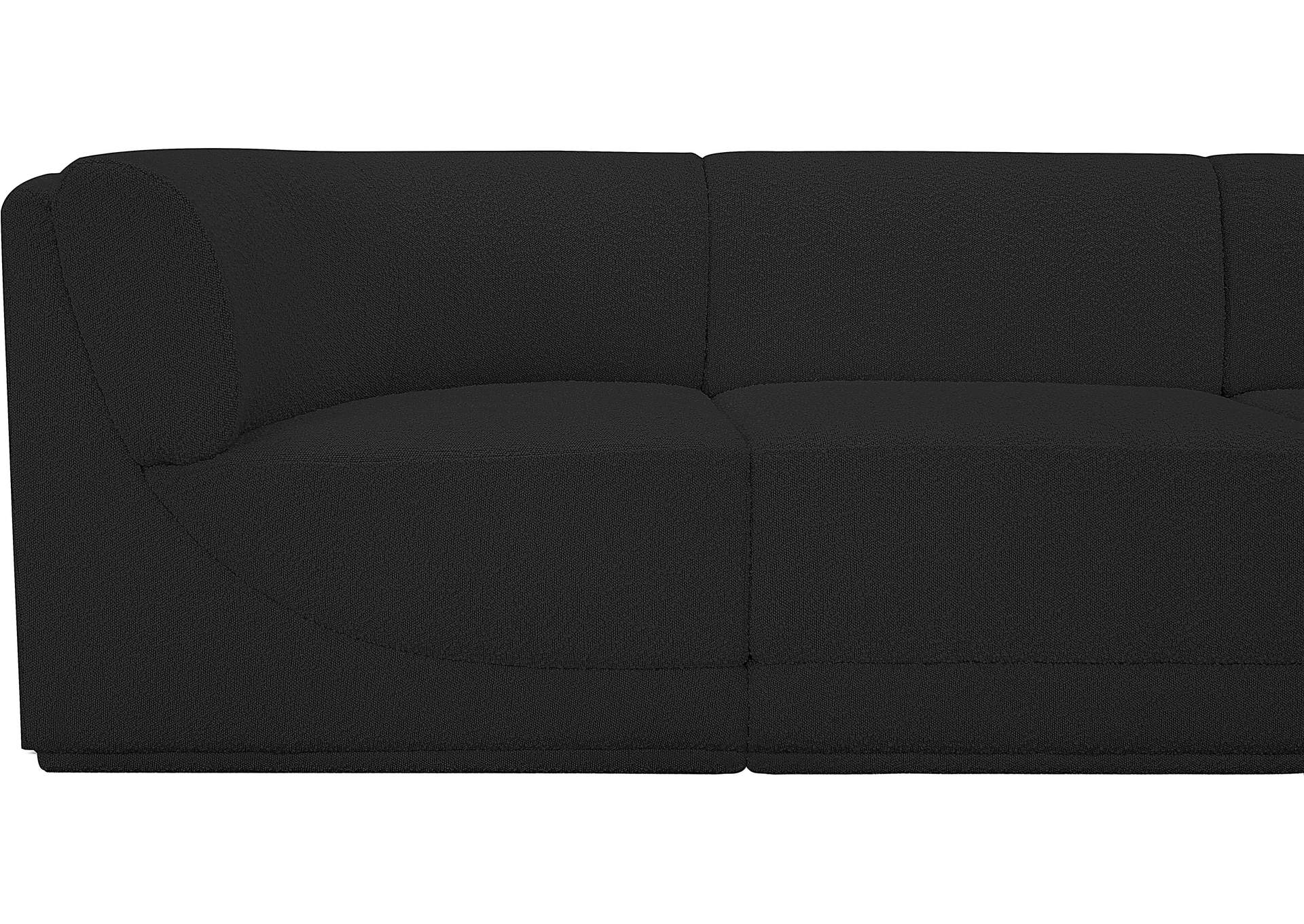 Ollie Black Boucle Fabric Modular Sectional