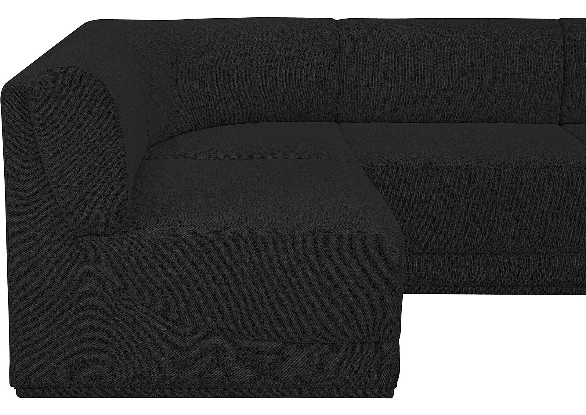 Ollie Black Boucle Fabric Modular Sectional