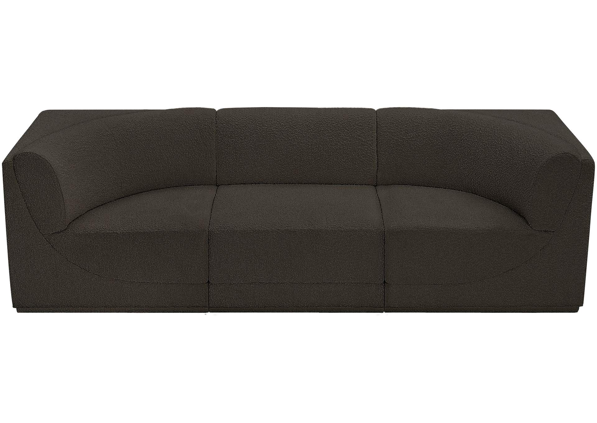 Ollie Brown Boucle Fabric Modular Sofa