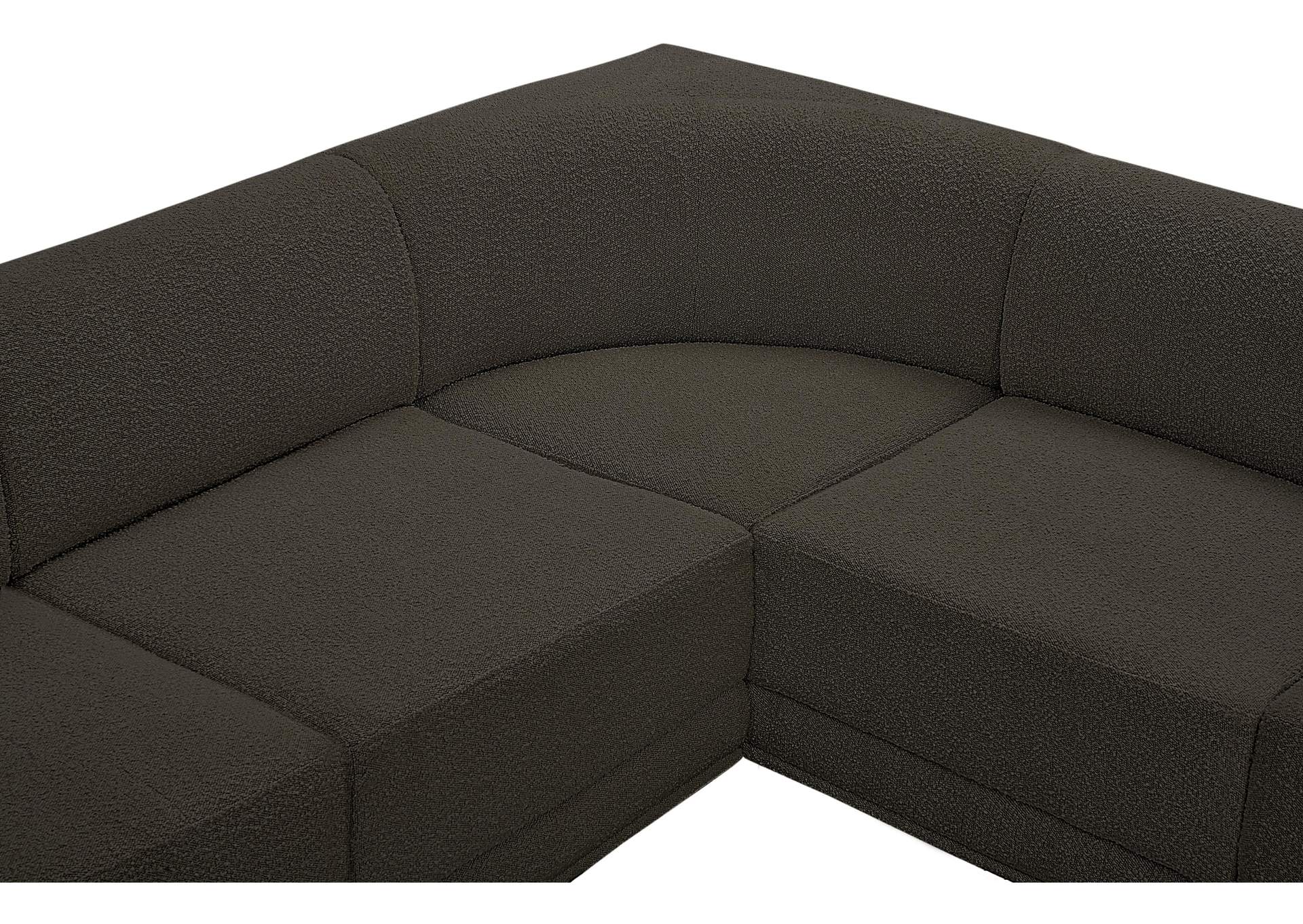 Ollie Brown Boucle Fabric Modular Sectional