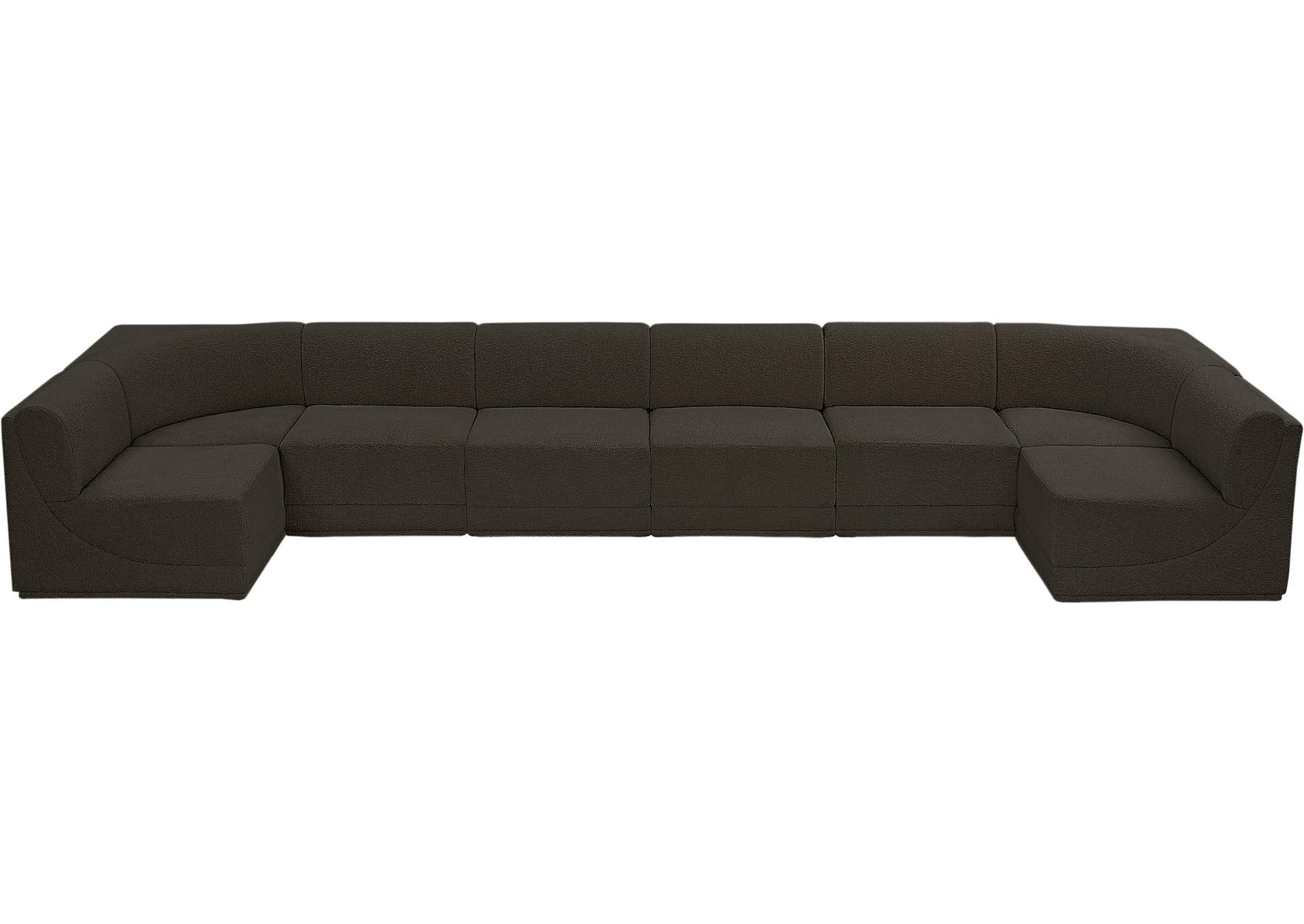 Ollie Brown Boucle Fabric Modular Sectional
