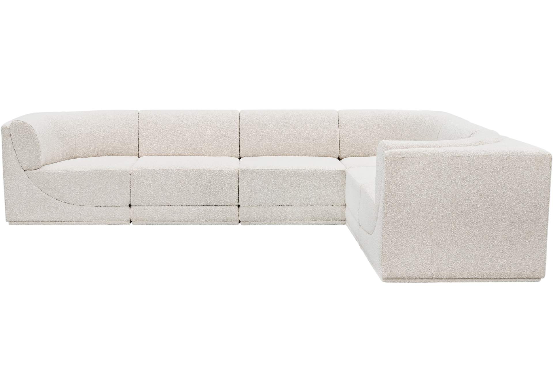 Ollie Cream Boucle Fabric Modular Sectional