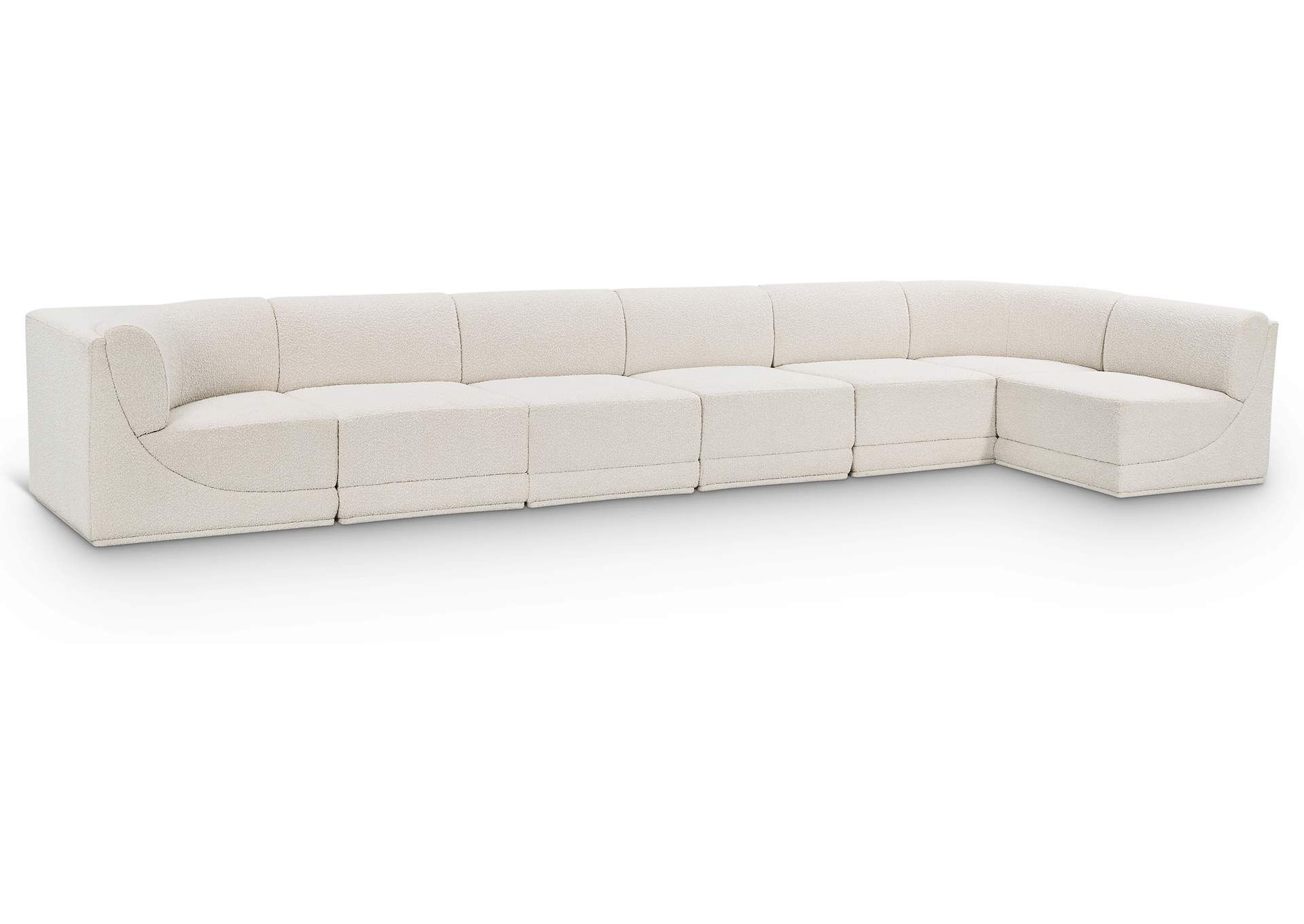 Ollie Cream Boucle Fabric Modular Sectional