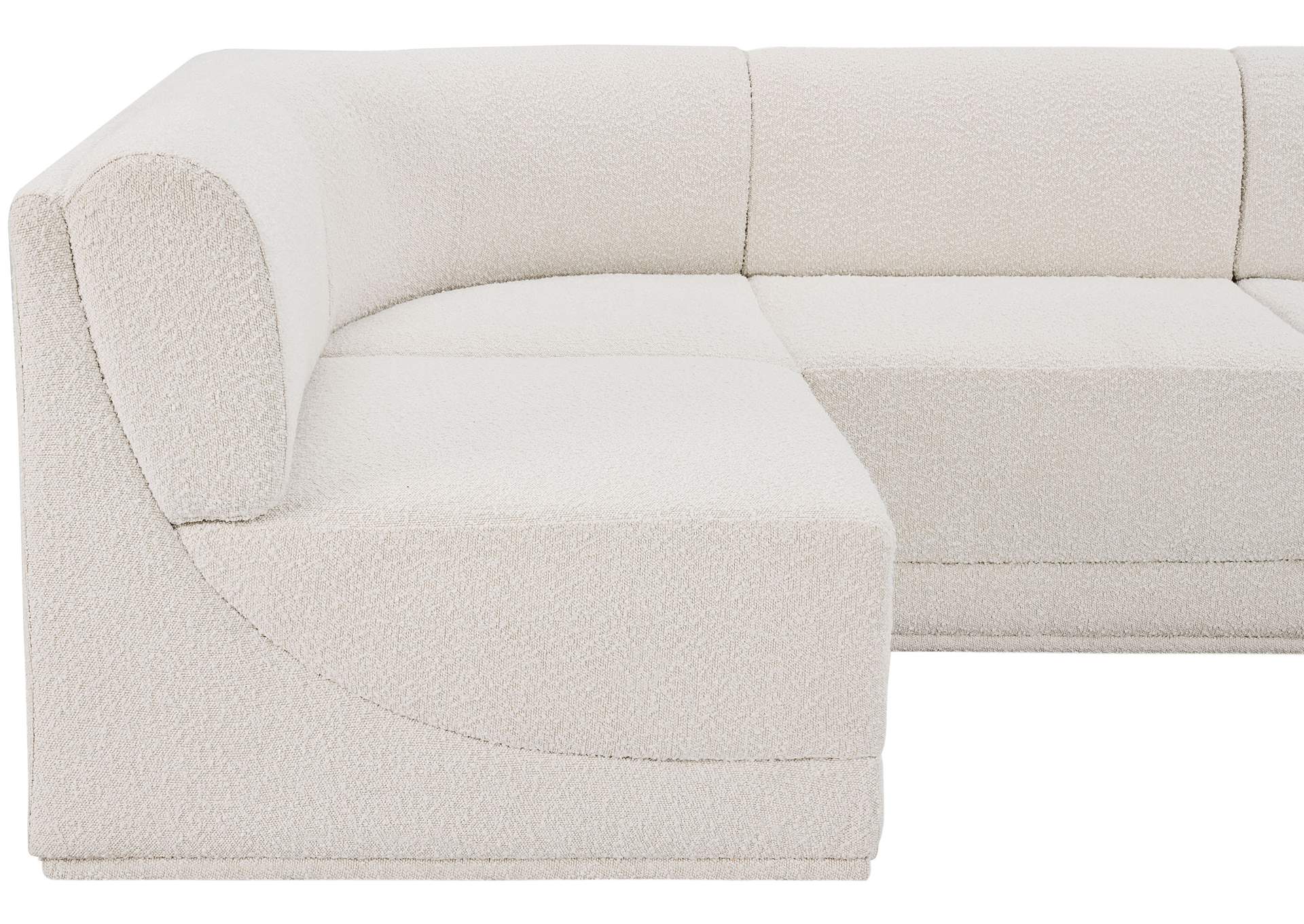 Ollie Cream Boucle Fabric Modular Sectional