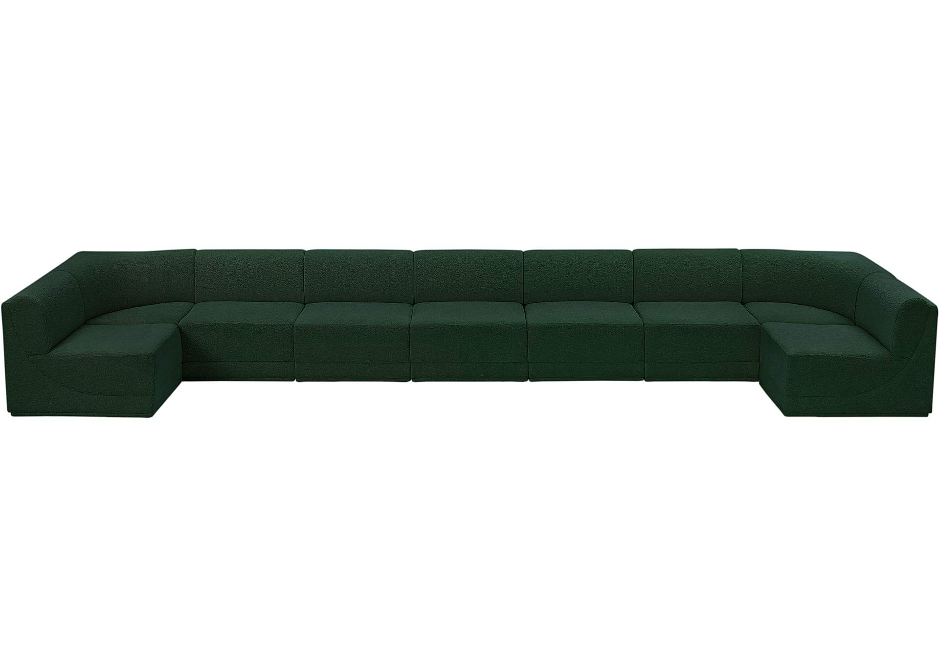 Ollie Green Boucle Fabric Modular Sectional