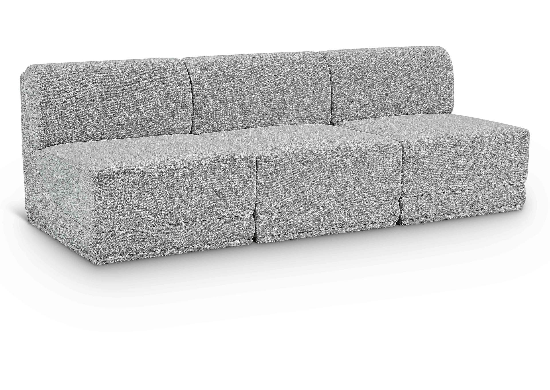 Ollie Grey Boucle Fabric Modular Sofa
