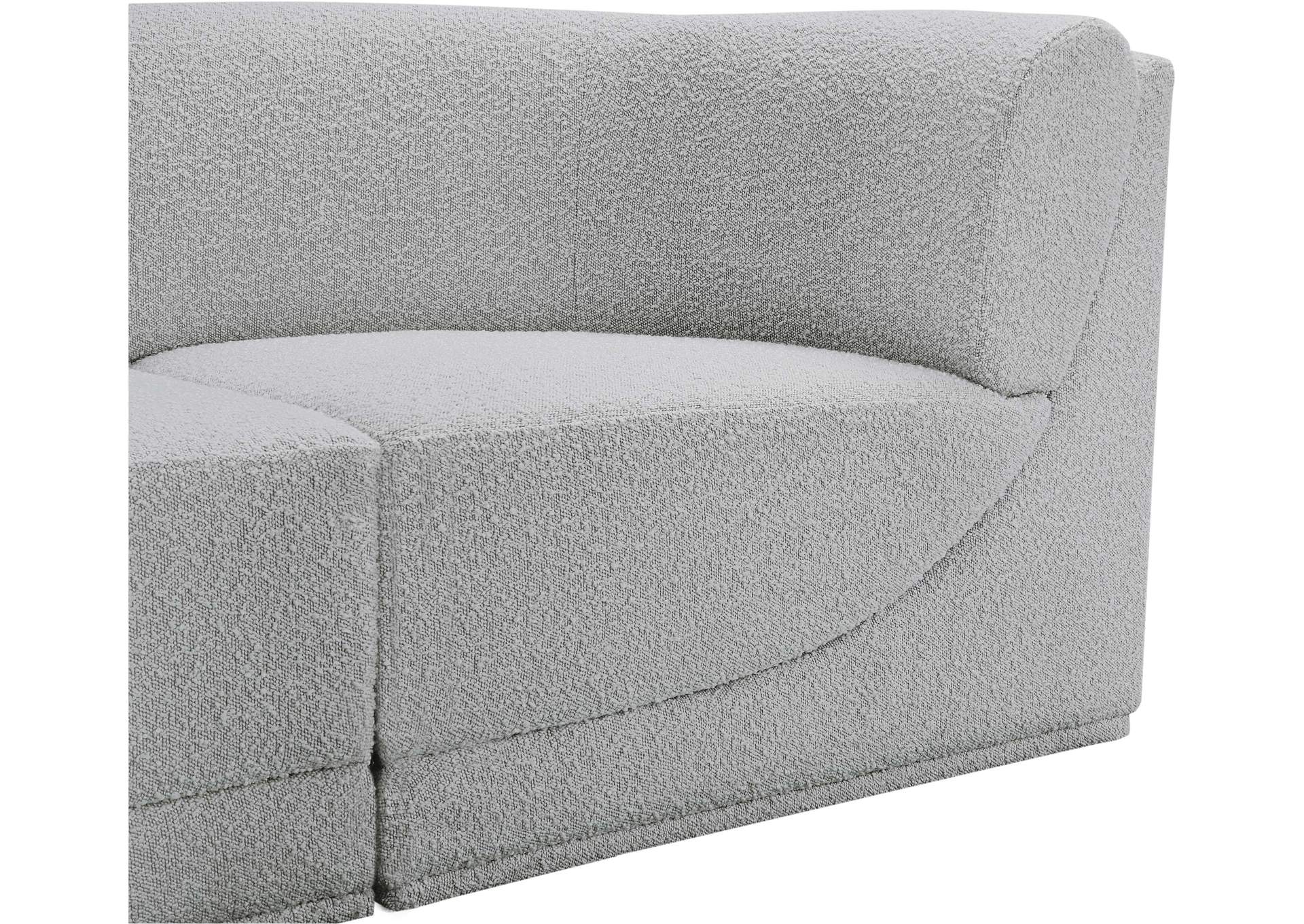 Ollie Grey Boucle Fabric Modular Sectional