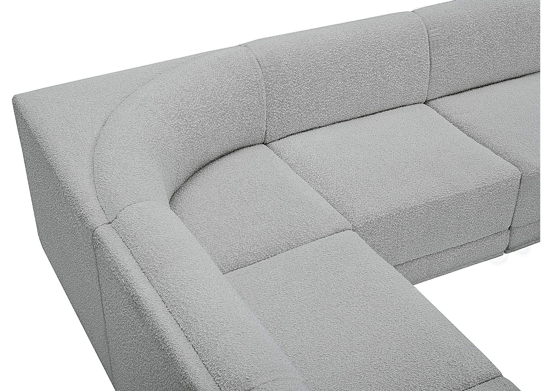 Ollie Grey Boucle Fabric Modular Sectional