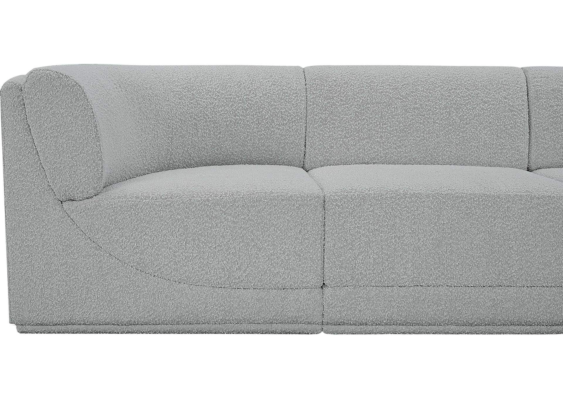Ollie Grey Boucle Fabric Modular Sectional