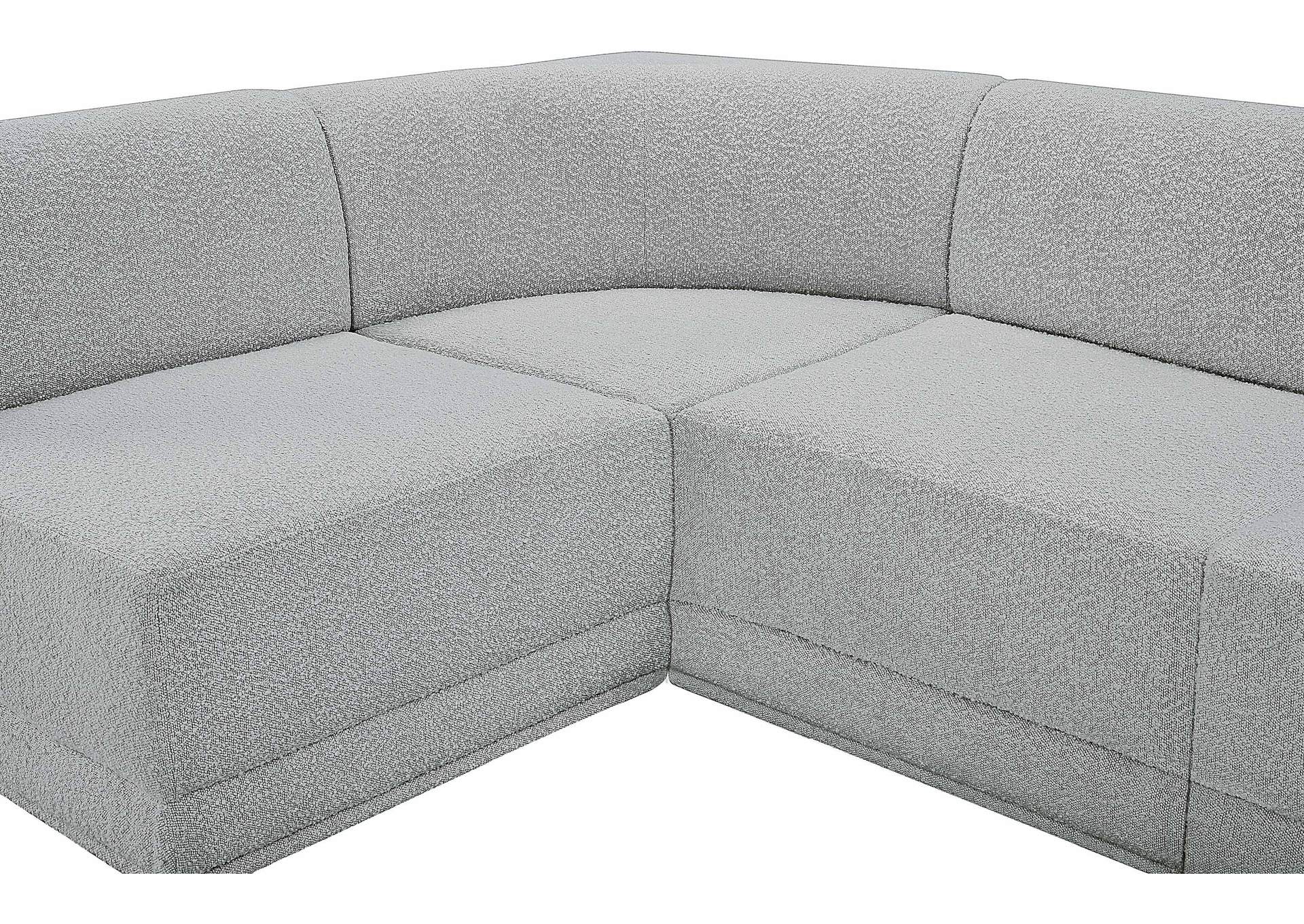Ollie Grey Boucle Fabric Modular Sectional