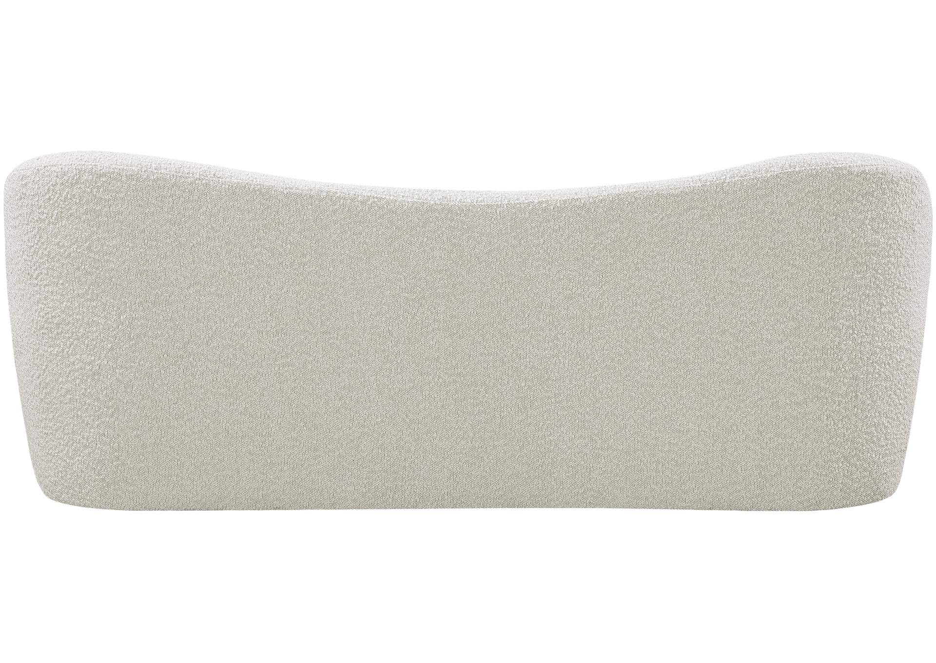 Flair Cream Boucle Fabric Bench