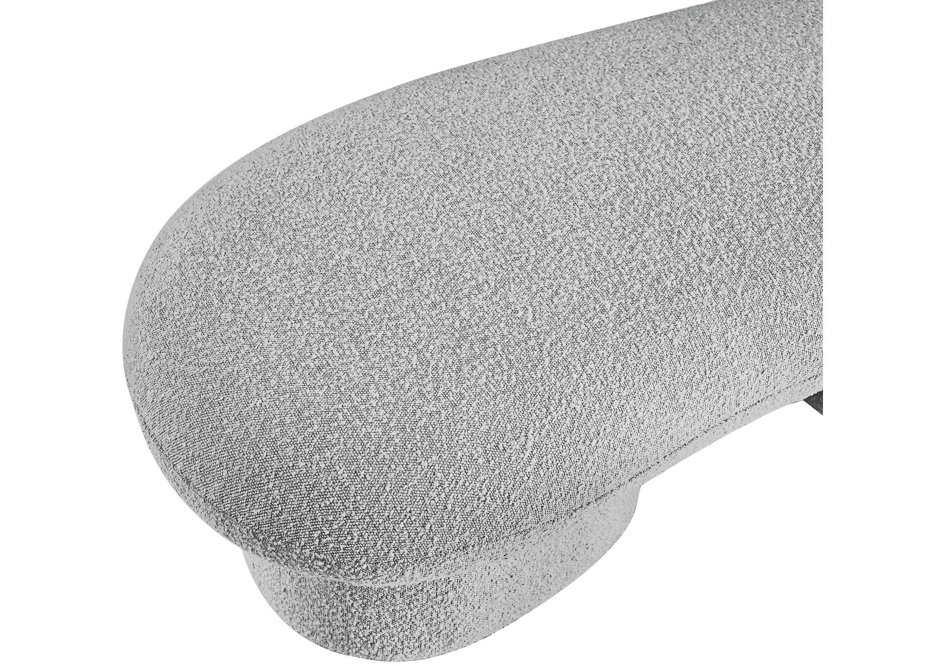 Luka Grey Boucle Fabric Bench