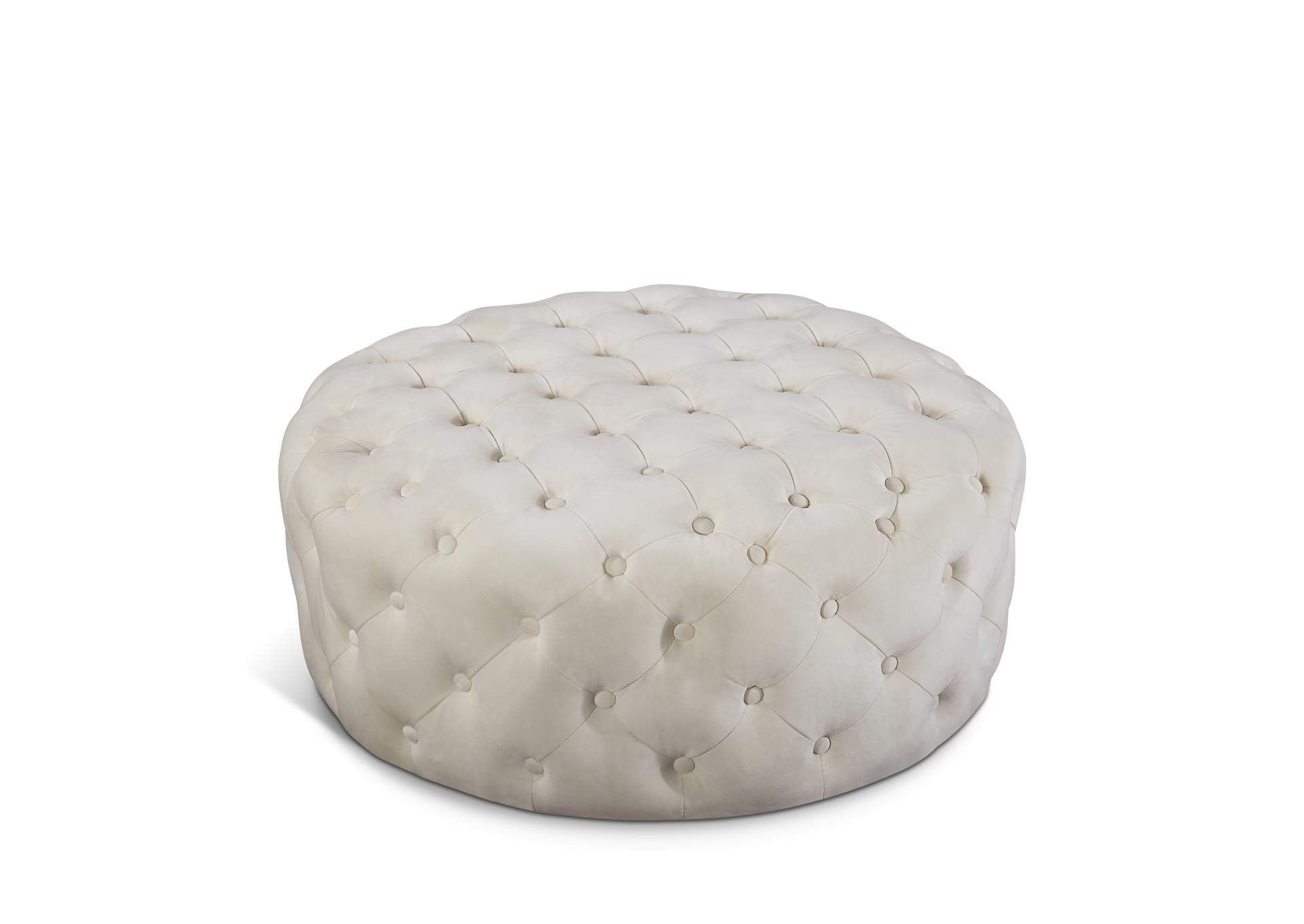 Addison Cream Velvet Ottoman - Bench