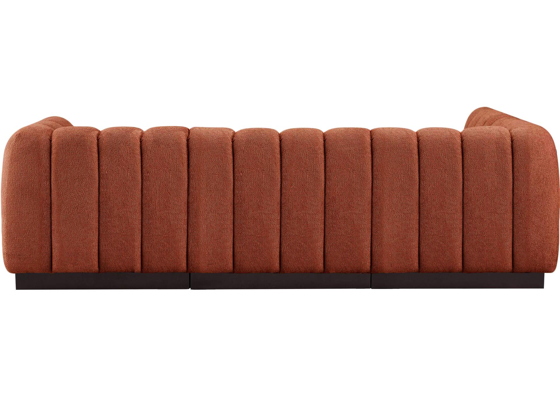Quinn Cognac Chenille Fabric Modular Sectional