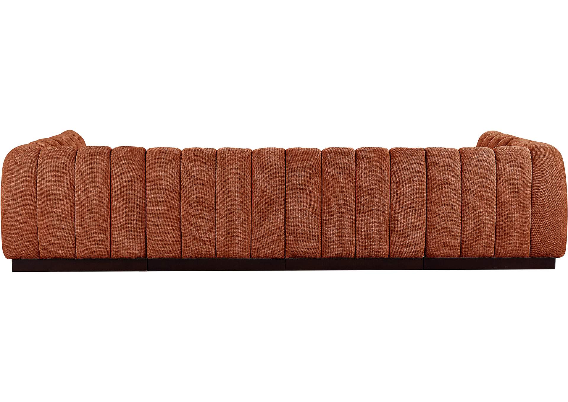 Quinn Cognac Chenille Fabric Modular Sectional
