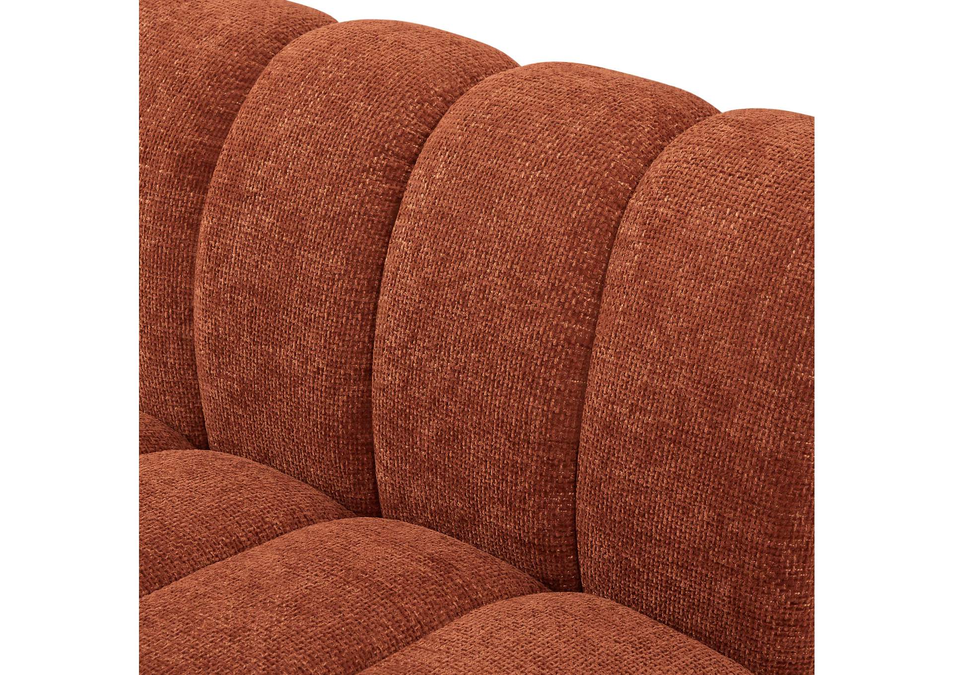 Quinn Cognac Chenille Fabric Modular Sectional