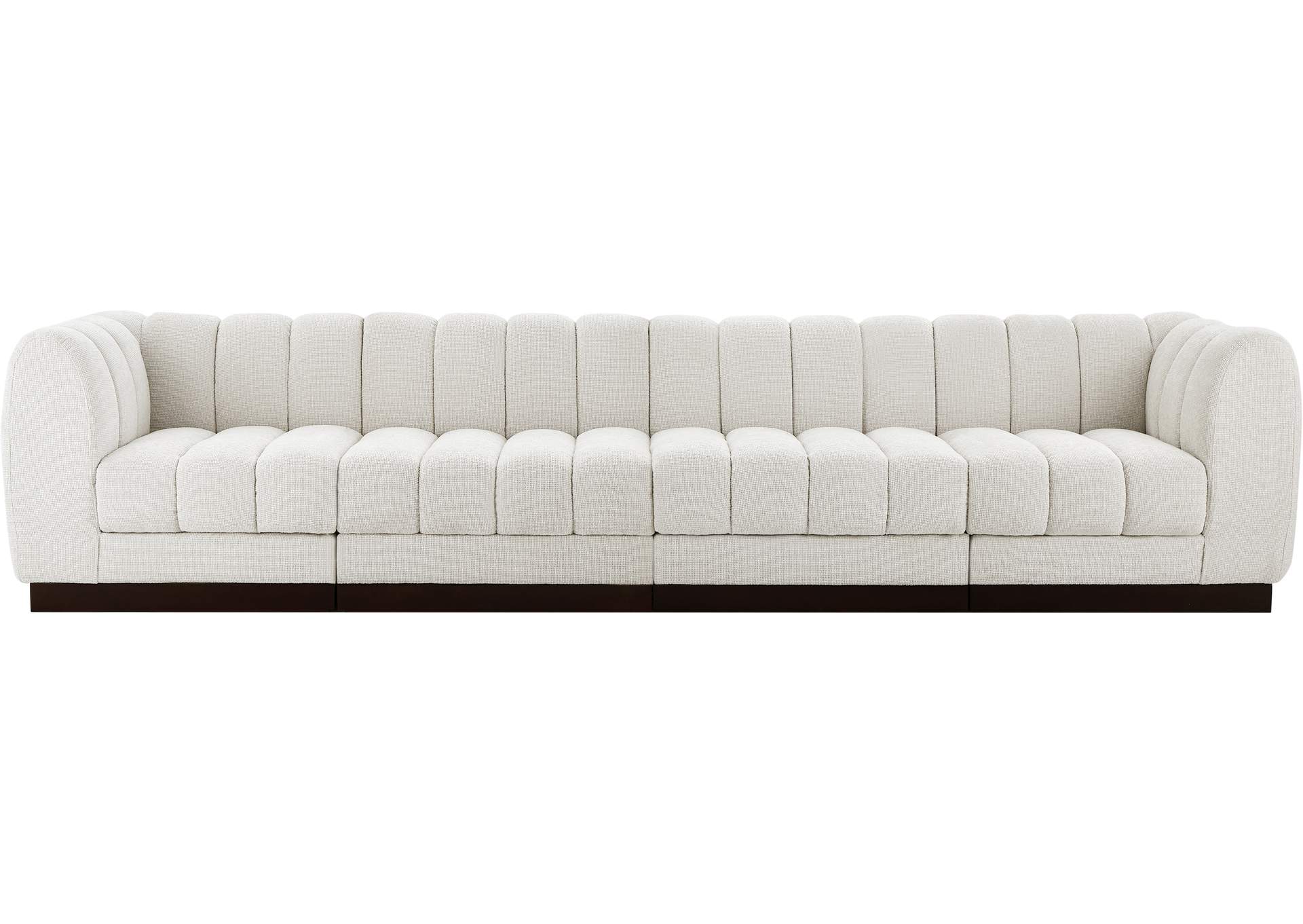 Quinn Cream Chenille Fabric Modular Sofa