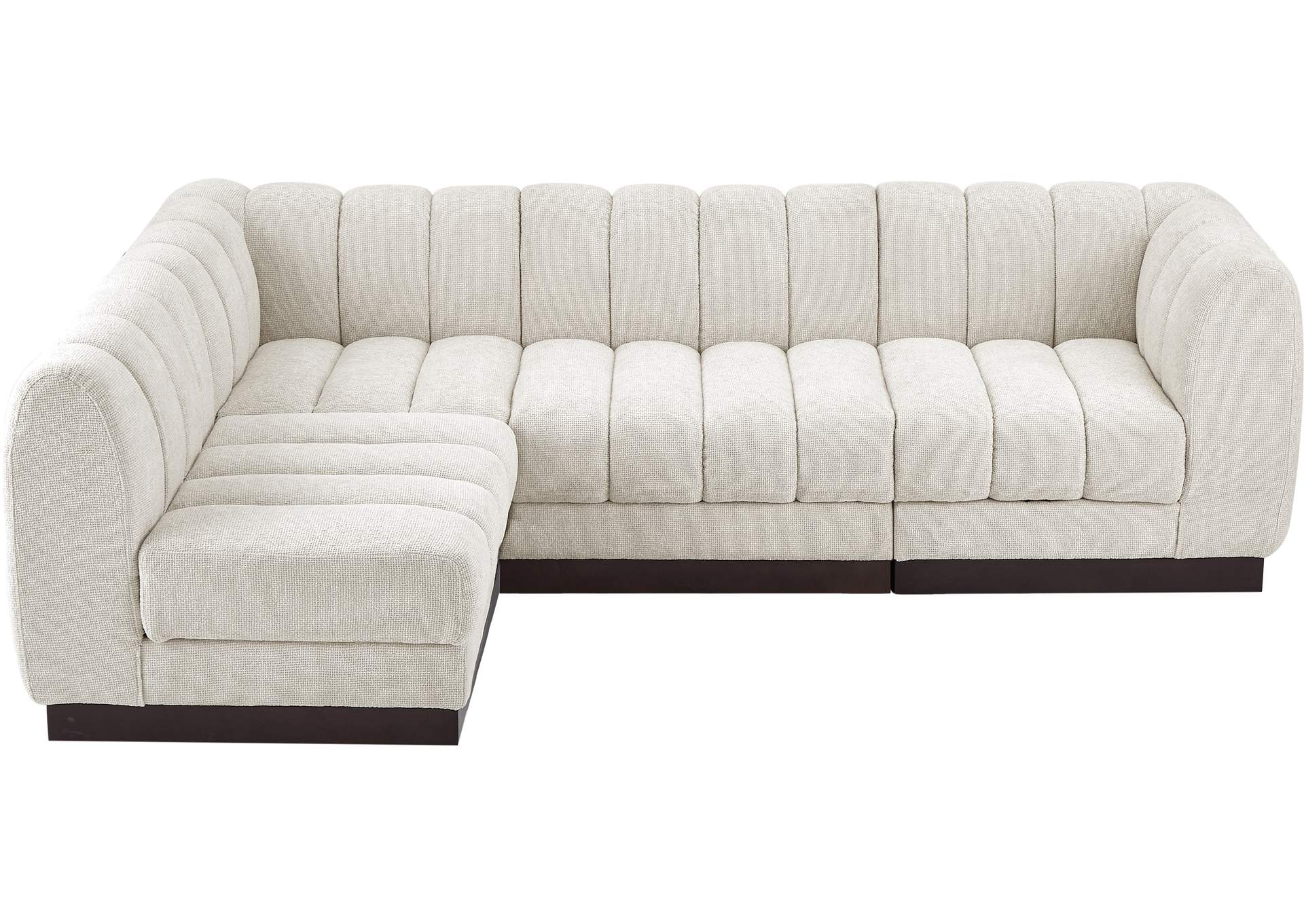 Quinn Cream Chenille Fabric Modular Sectional