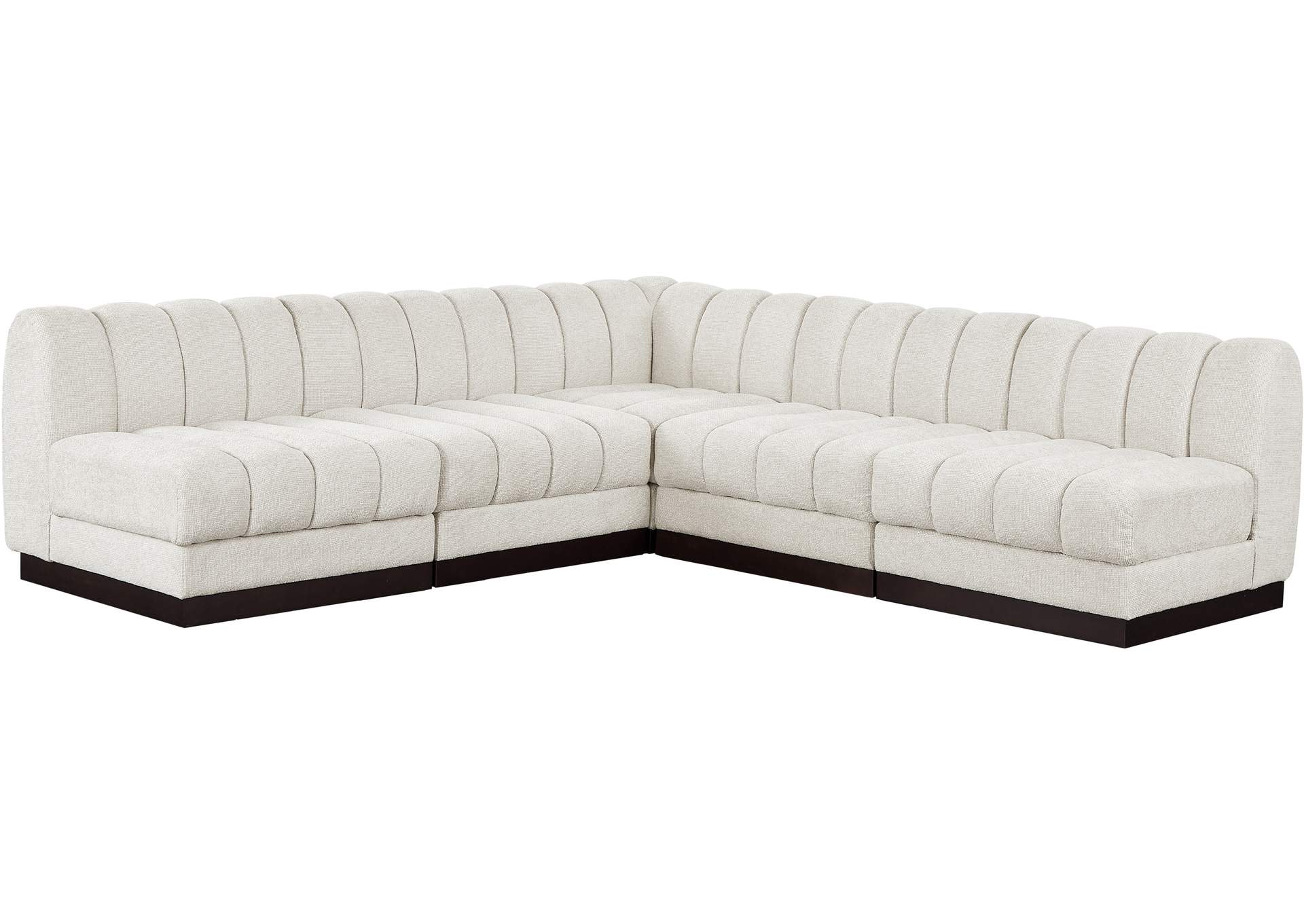 Quinn Cream Chenille Fabric Modular Sectional