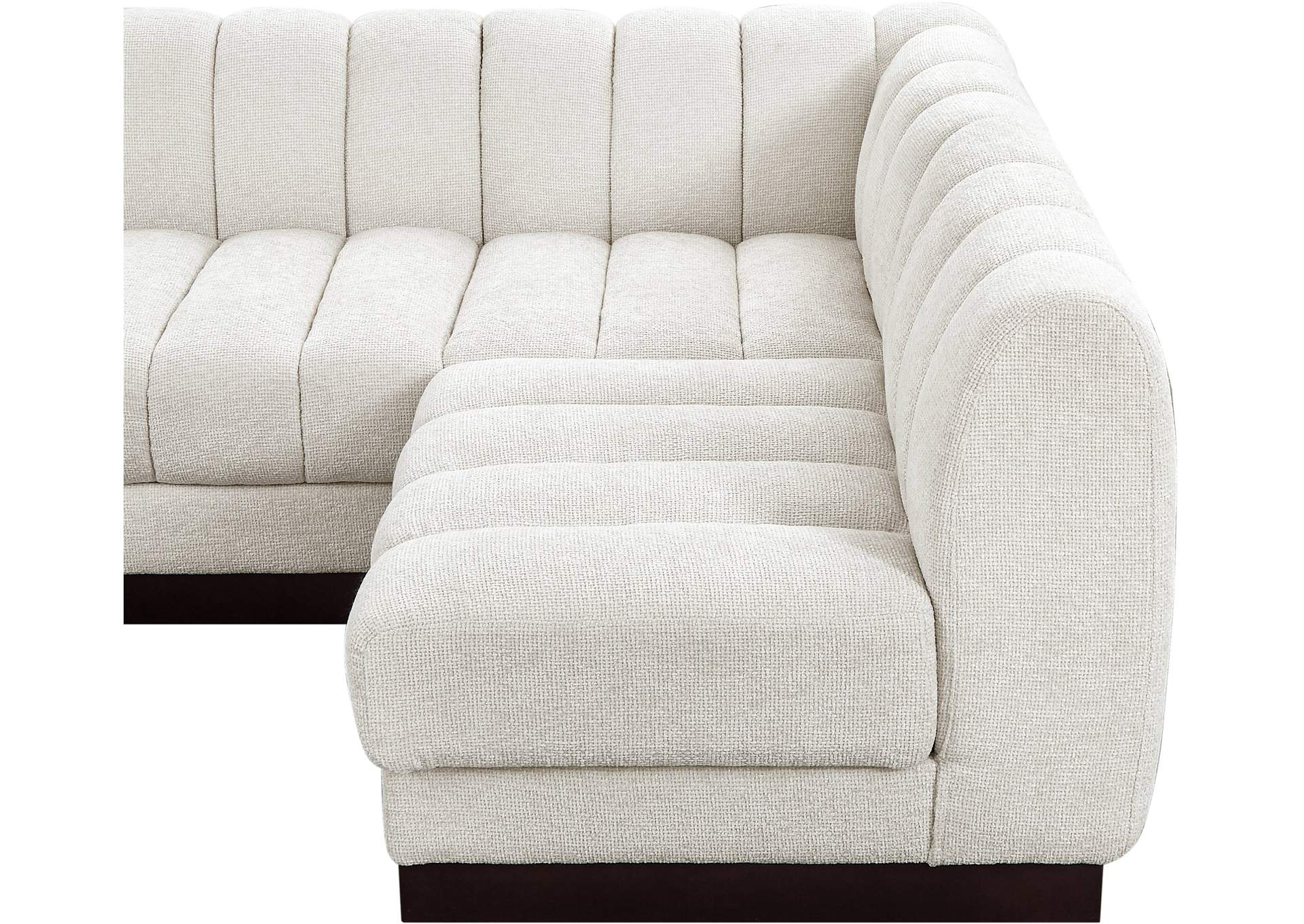 Quinn Cream Chenille Fabric Modular Sectional
