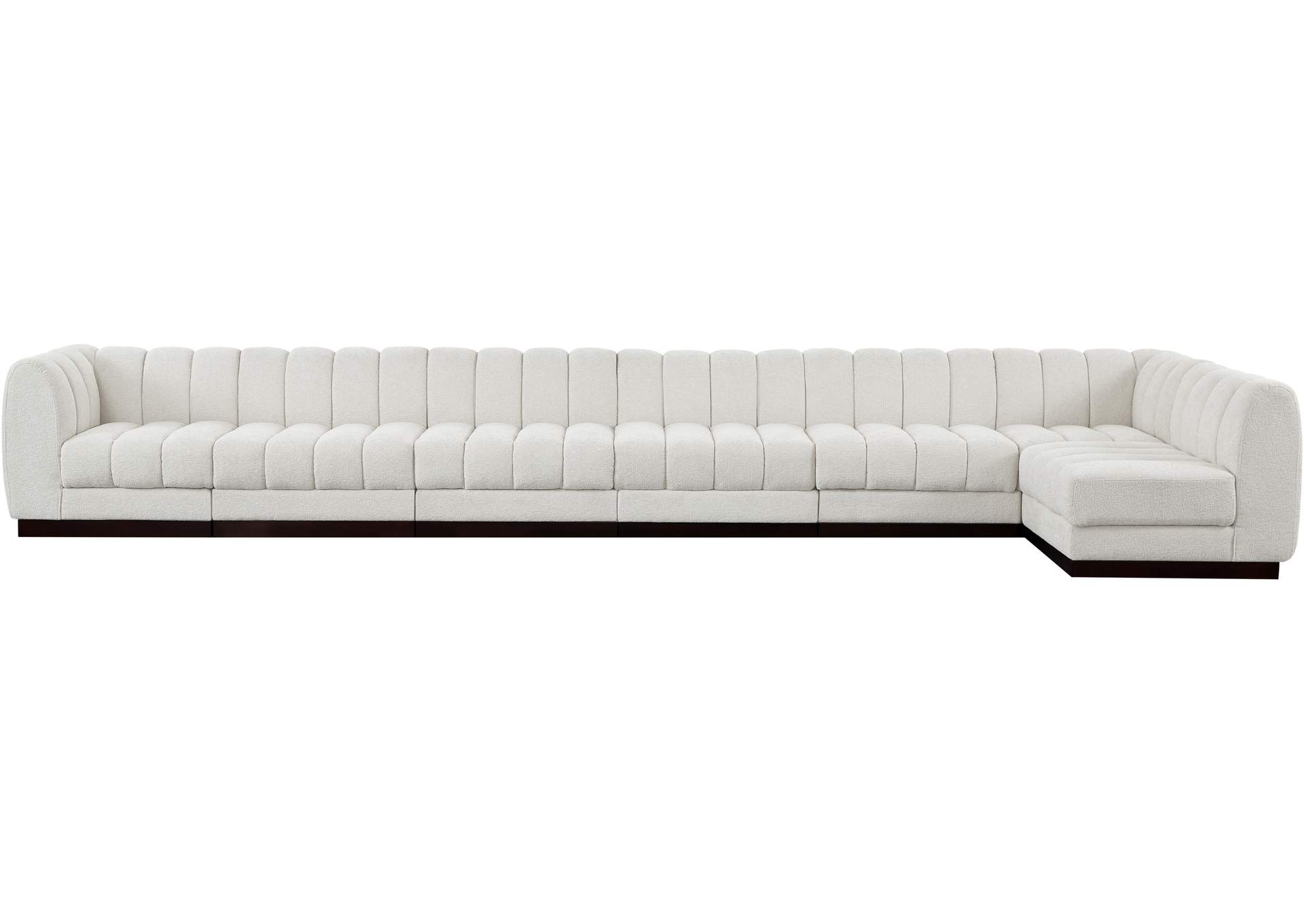 Quinn Cream Chenille Fabric Modular Sectional