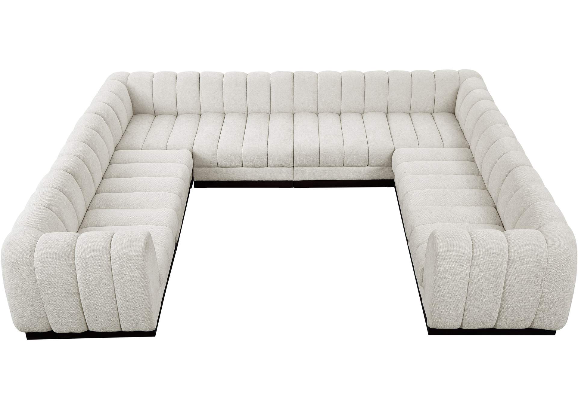 Quinn Cream Chenille Fabric Modular Sectional